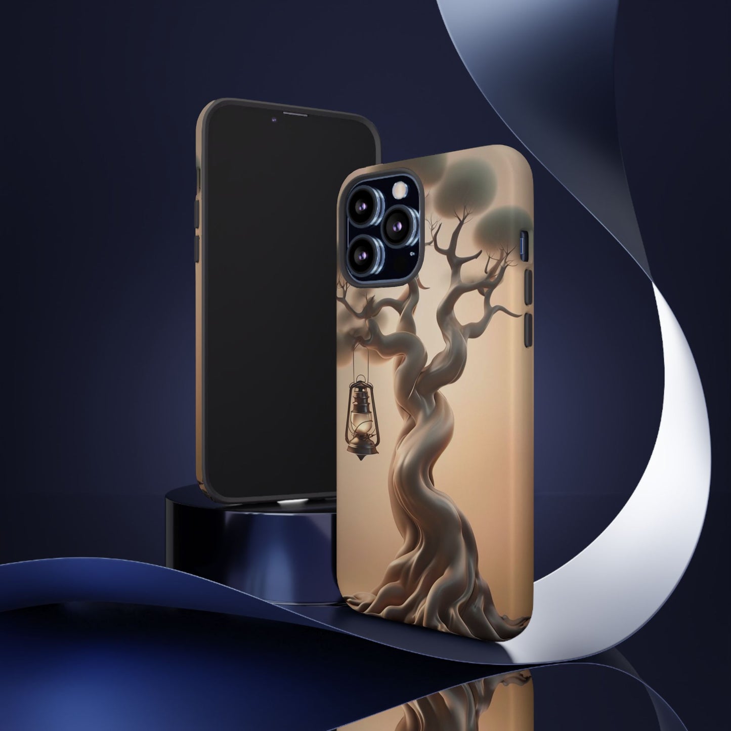 Phone Case Whispers of Hope – Elegant Tree & Lantern - Unique Nature-Inspired Design