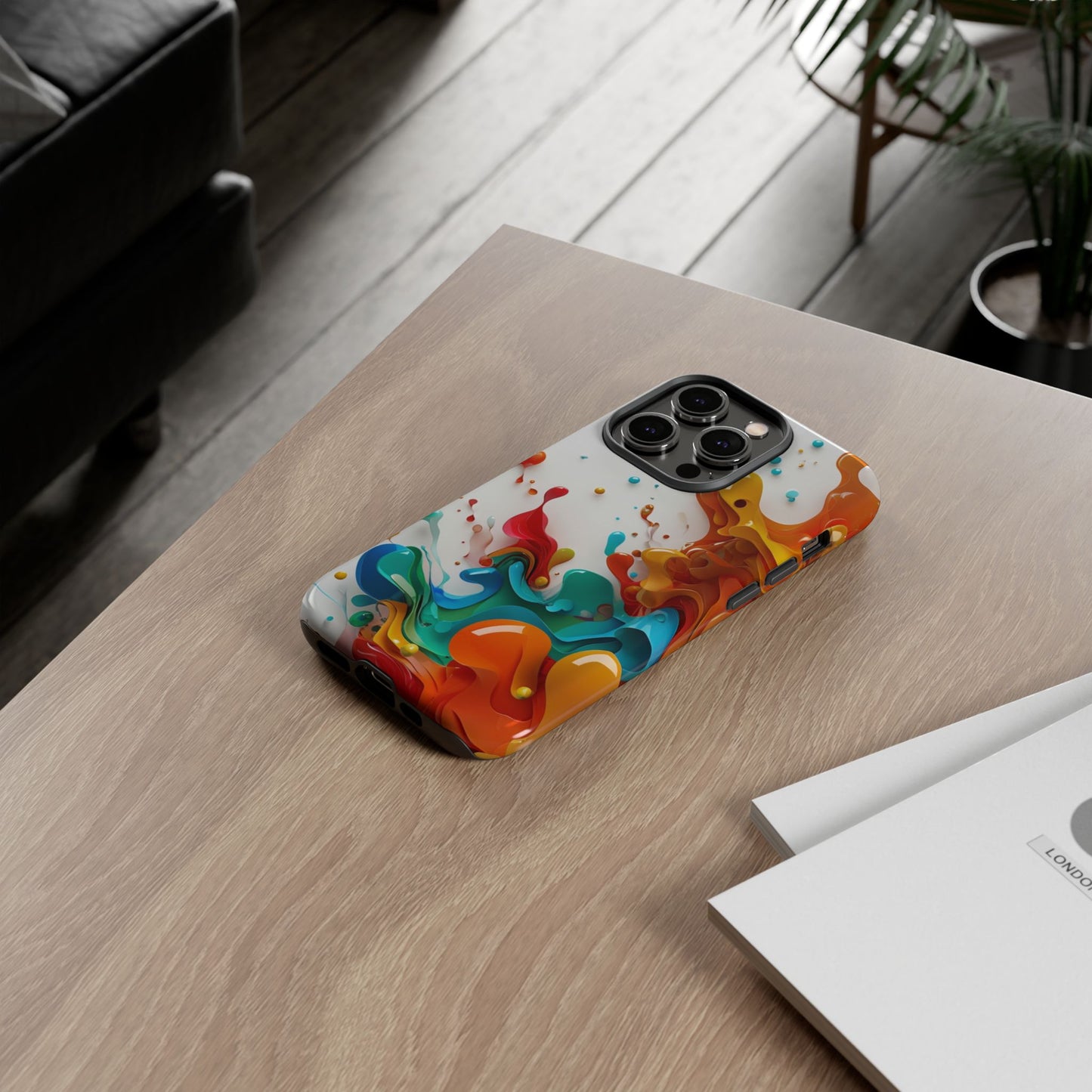 Vibrant Abstract Splash Phone Case – Colorful Artistic Design, Shockproof & Scratch-Resistant