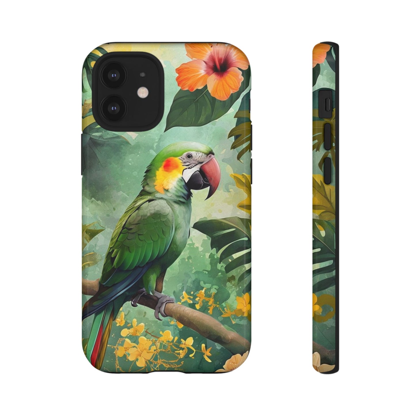 Phone Case Parrot – Vibrant Tropical Bird Art - Dual-Layer Shockproof Protection