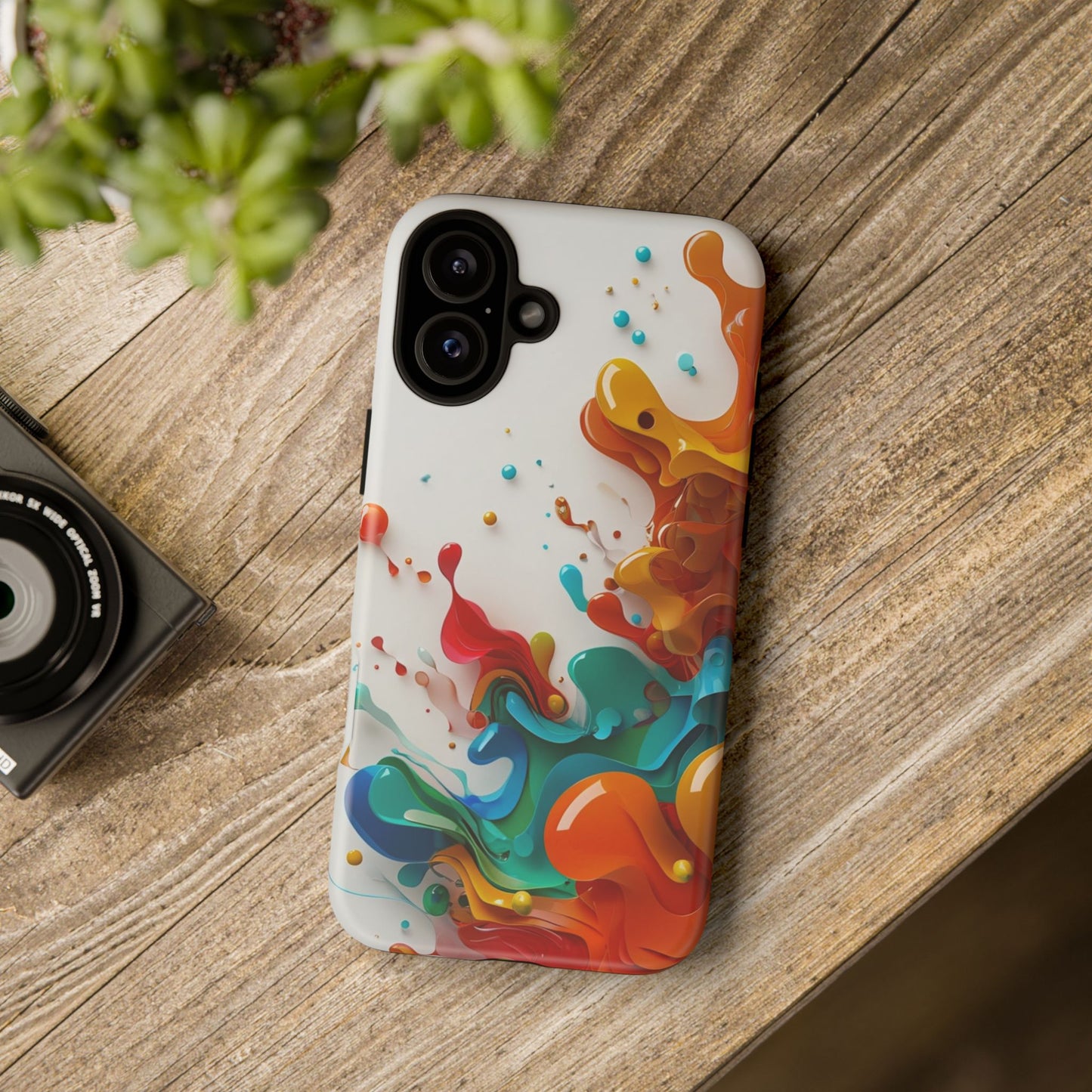 Vibrant Abstract Splash Phone Case – Colorful Artistic Design, Shockproof & Scratch-Resistant