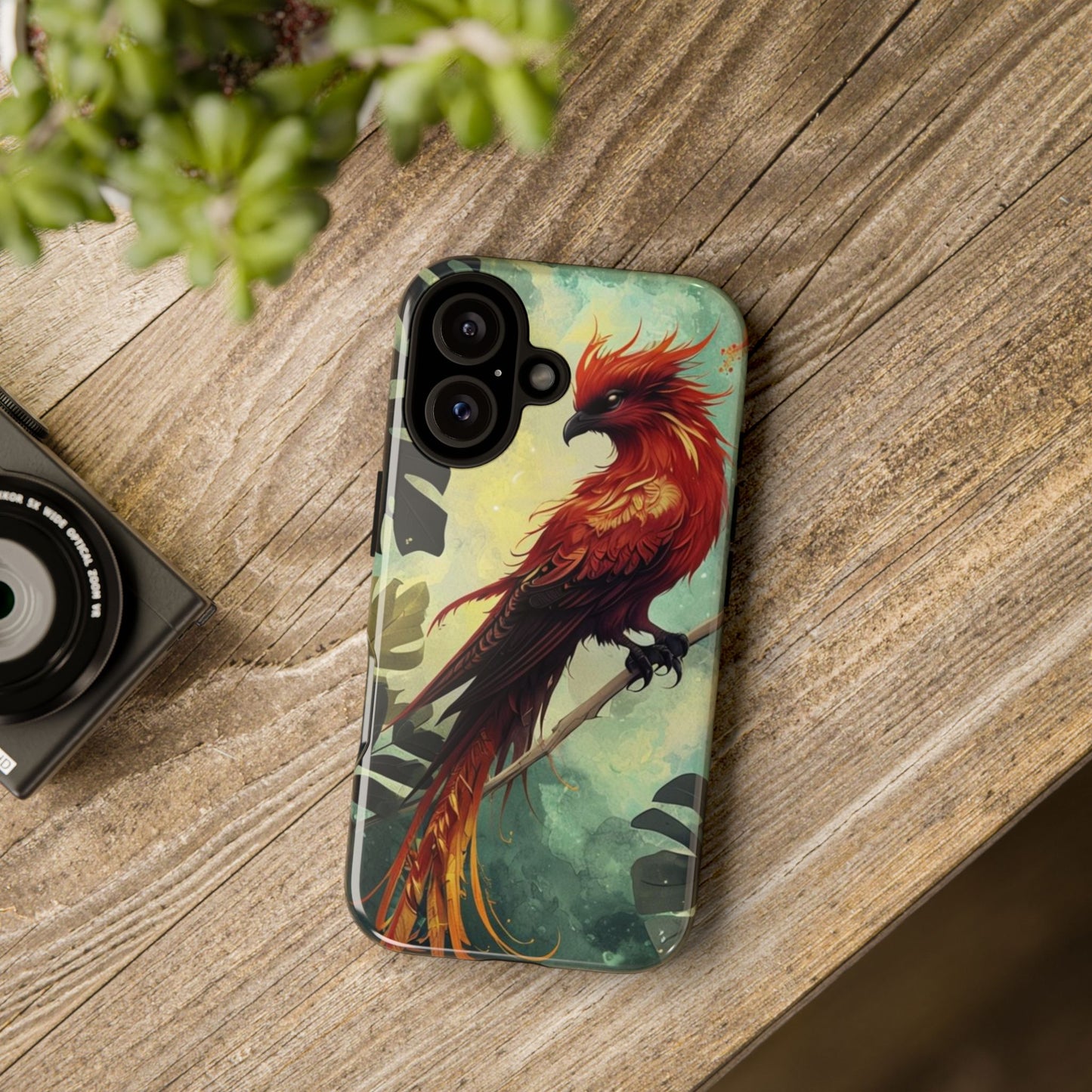 Phone Case Red Phoenix – Mythical Bird Design Symbolizing Rebirth and Strength