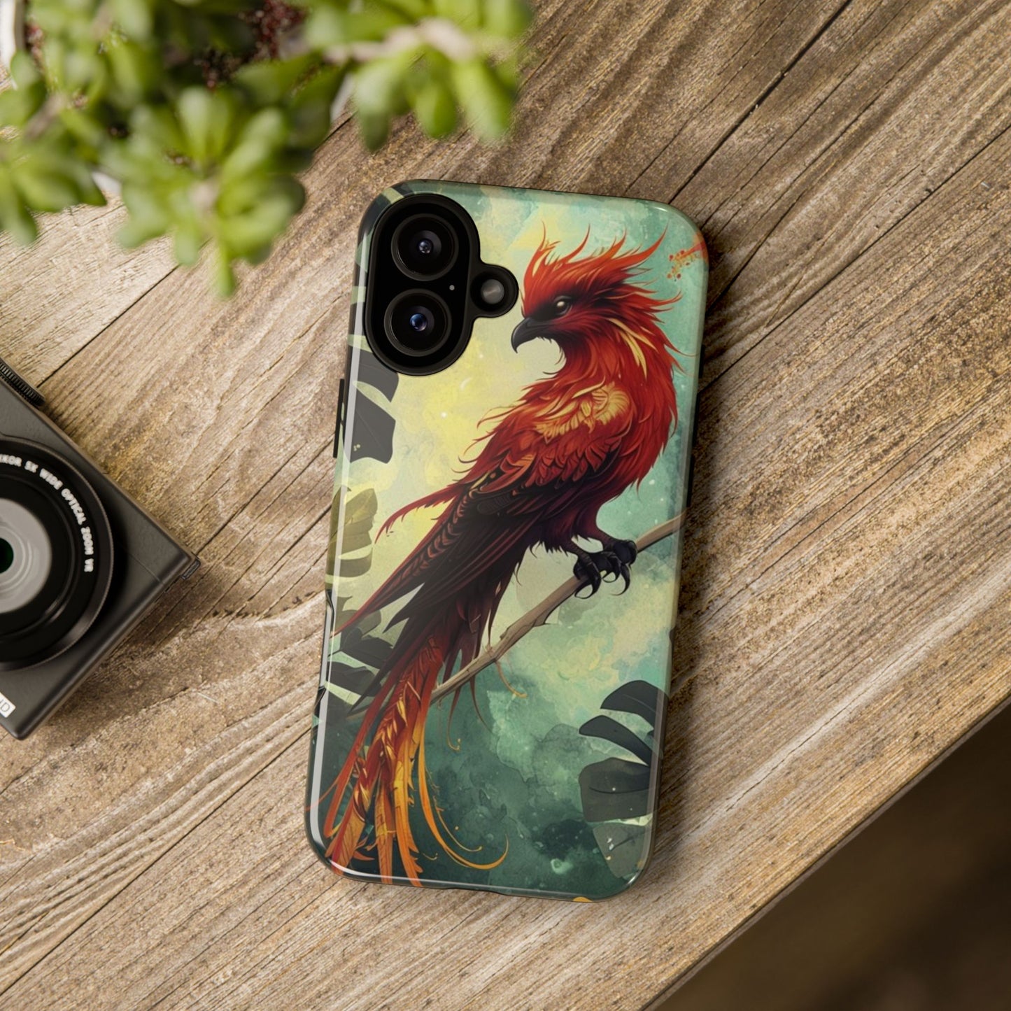 Phone Case Red Phoenix – Mythical Bird Design Symbolizing Rebirth and Strength