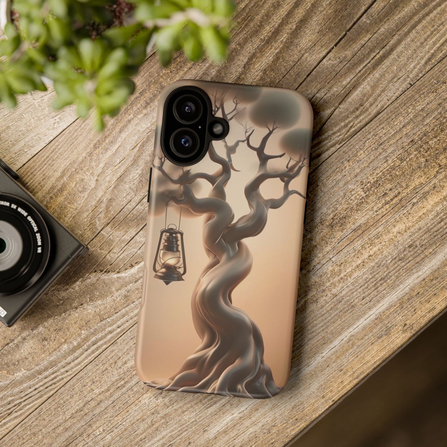Phone Case Whispers of Hope – Elegant Tree & Lantern - Unique Nature-Inspired Design