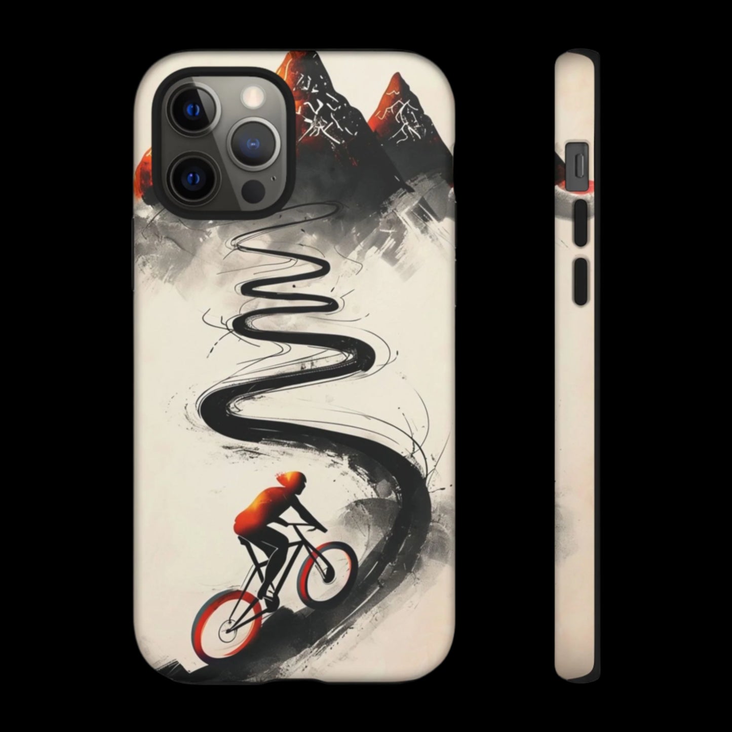 Phone Case Cyclist Climbing Mountain Road – Outdoor Adventure Protective Cover