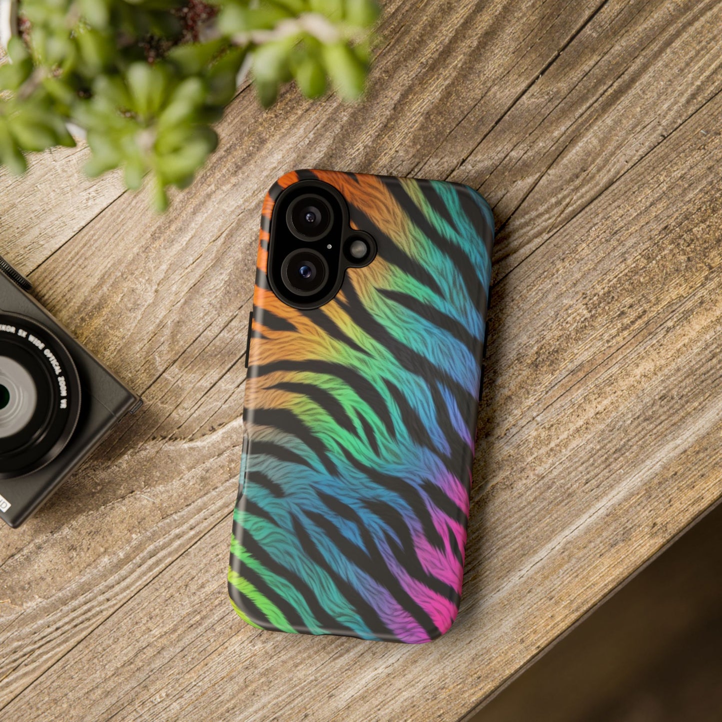 Rainbow Zebra iPhone Case – Colorful Animal Pattern Protective Cover