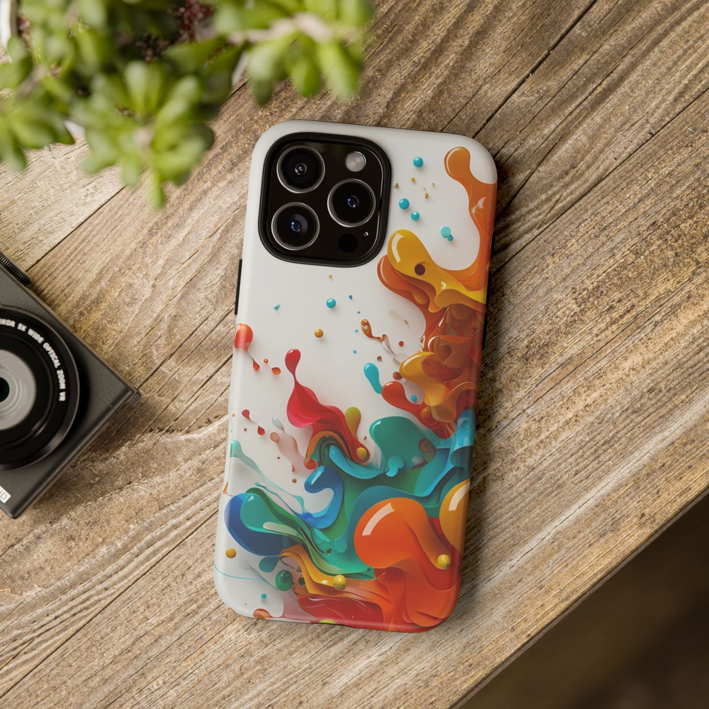 Vibrant Abstract Splash Phone Case – Colorful Artistic Design, Shockproof & Scratch-Resistant