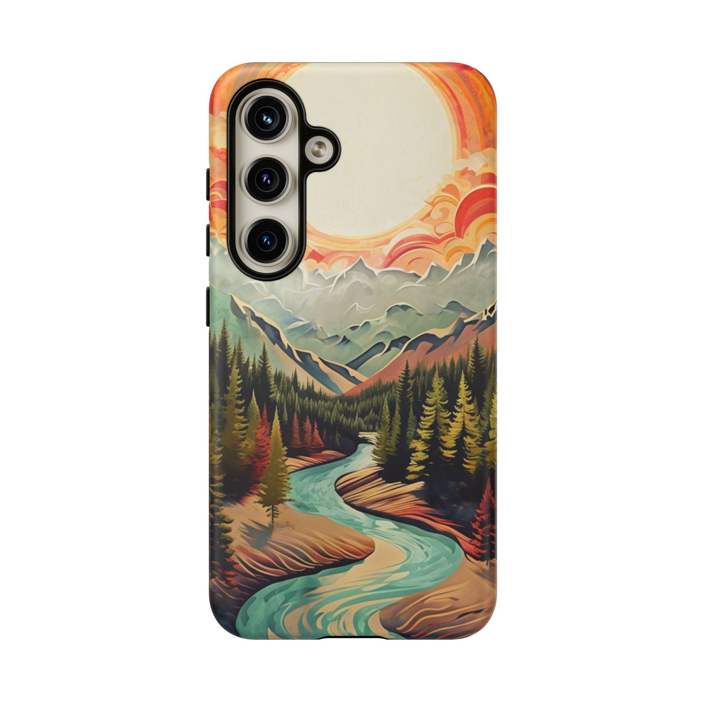 Phone Case Nature – Colorful Mountain Landscape Phone Cover – Artistic Wilderness Design