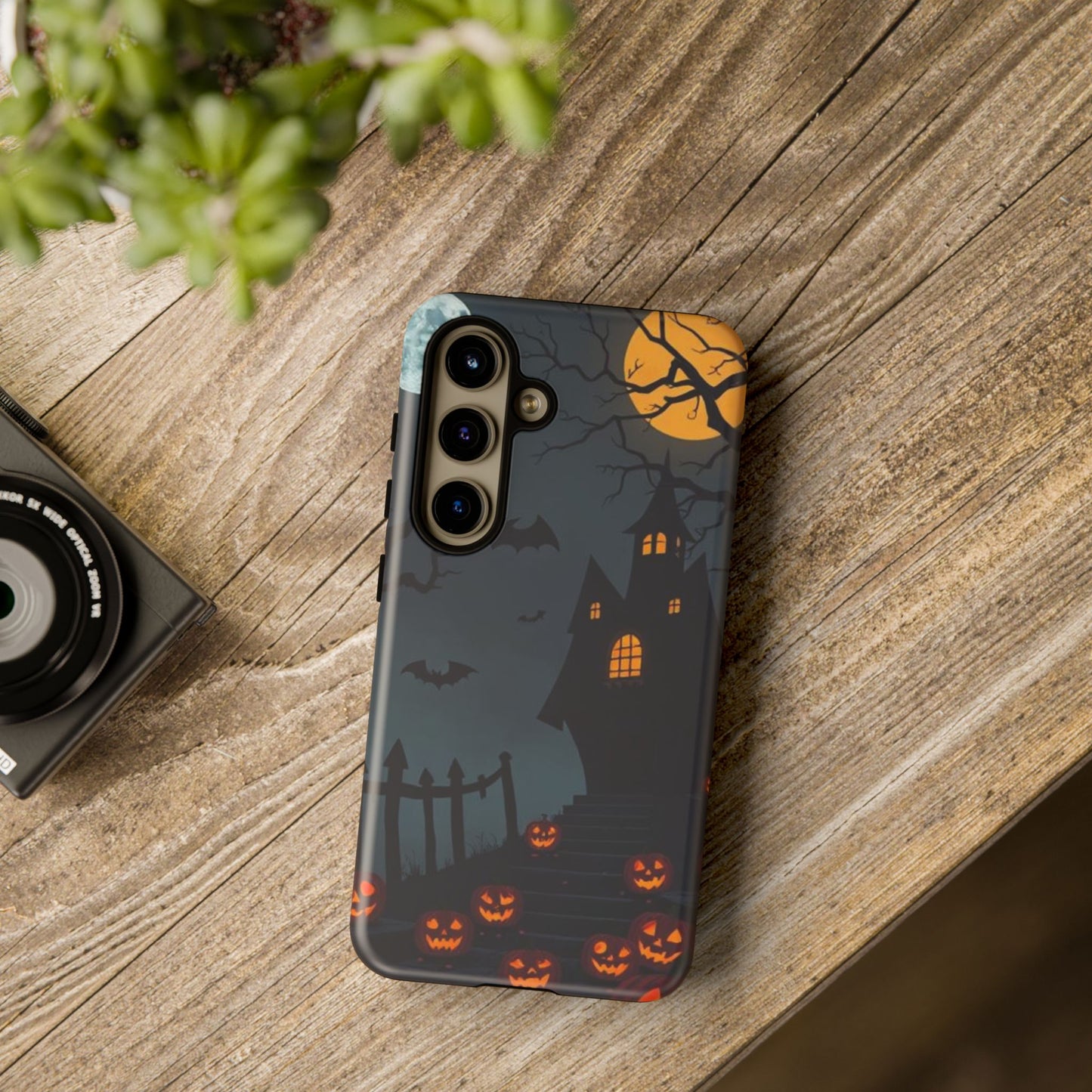 Halloween Haunted House & Jack-o'-Lantern Phone Case – Spooky Fall Phone Accessory