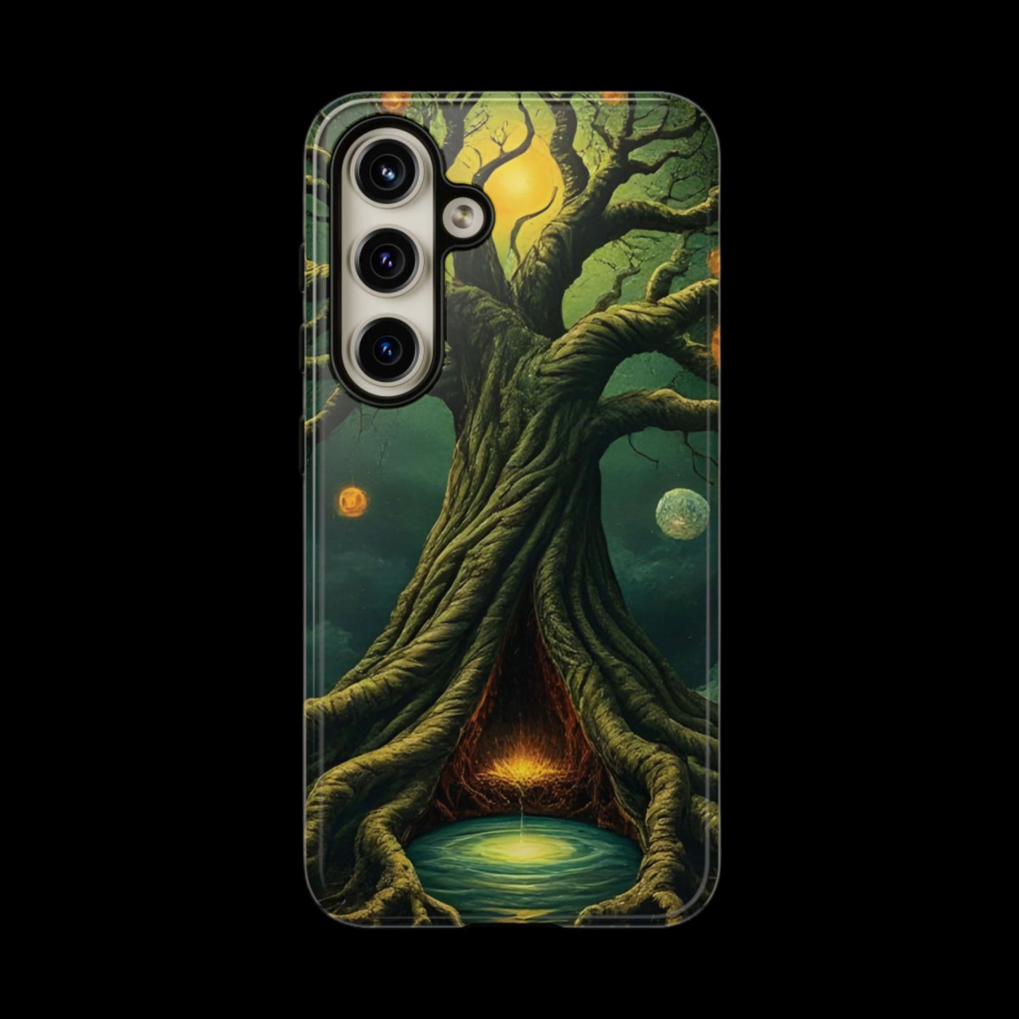 Phone Case Fantasy Tree Universe – Artistic iPhone Cover with Cosmic Design
