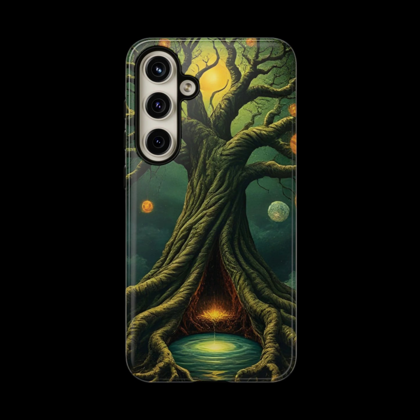 Phone Case Fantasy Tree Universe – Artistic iPhone Cover with Cosmic Design