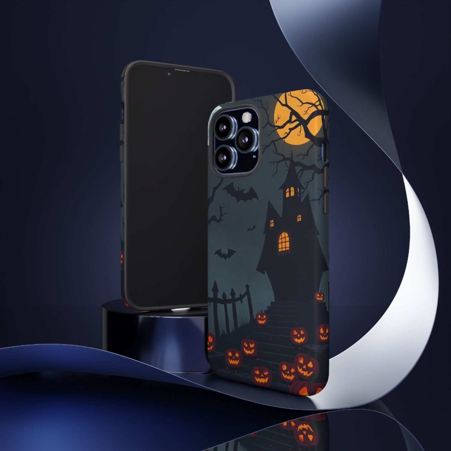 Halloween Haunted House & Jack-o'-Lantern Phone Case – Spooky Fall Phone Accessory