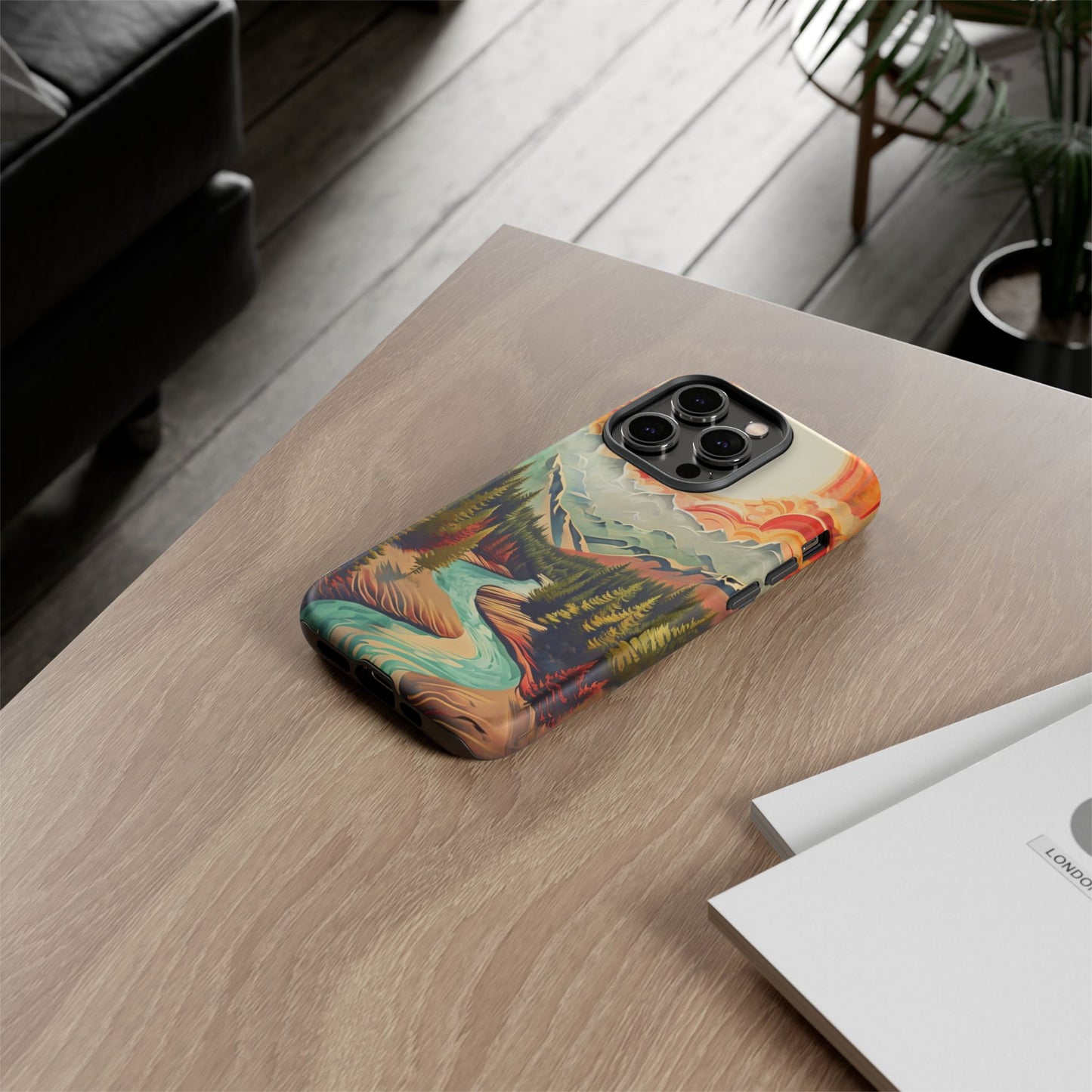 Phone Case Nature – Colorful Mountain Landscape Phone Cover – Artistic Wilderness Design