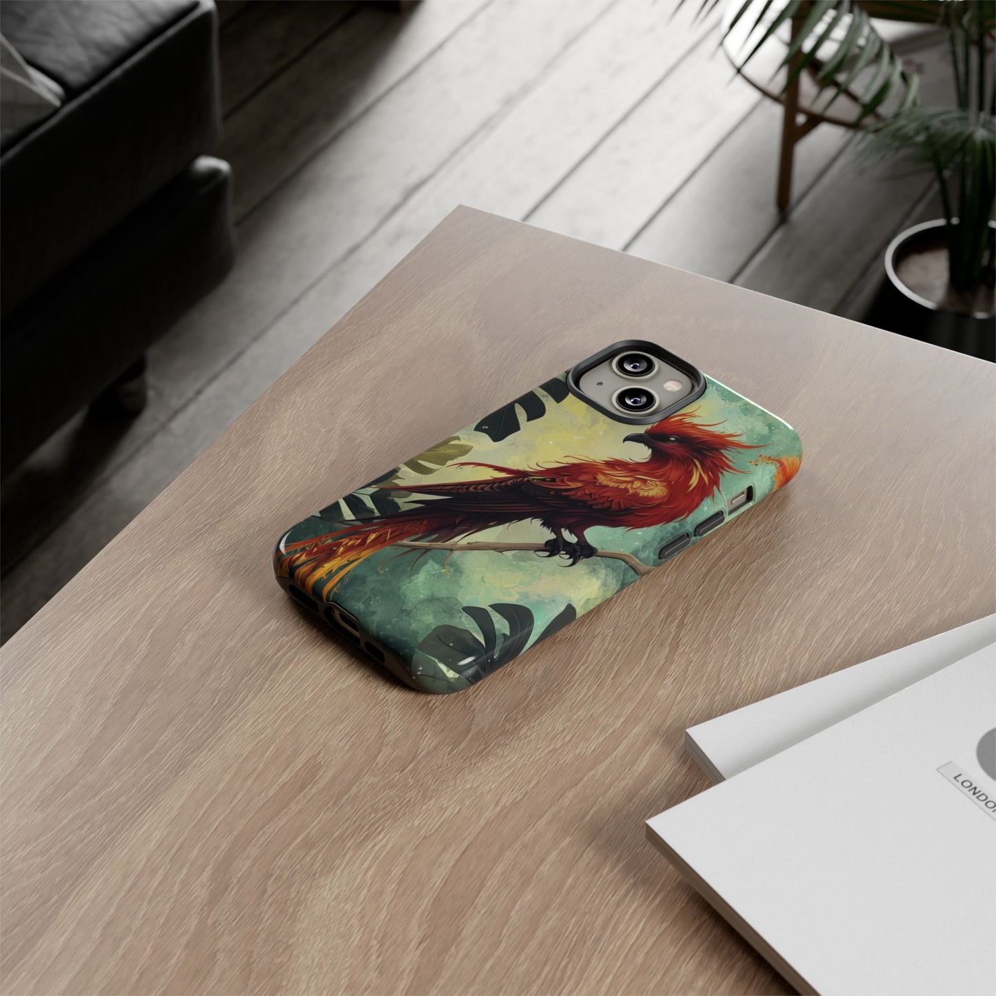 Phone Case Red Phoenix – Mythical Bird Design Symbolizing Rebirth and Strength