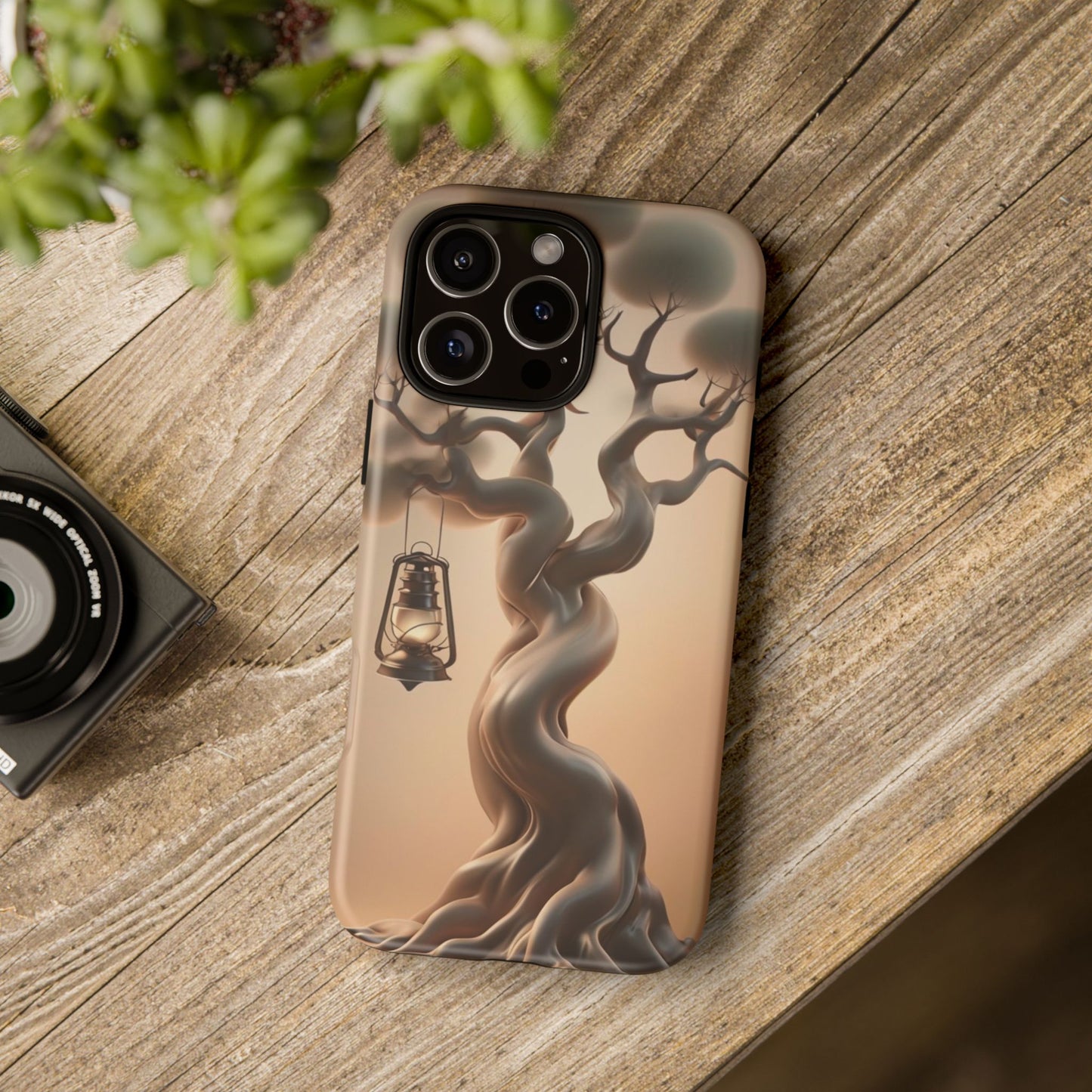 Phone Case Whispers of Hope – Elegant Tree & Lantern - Unique Nature-Inspired Design