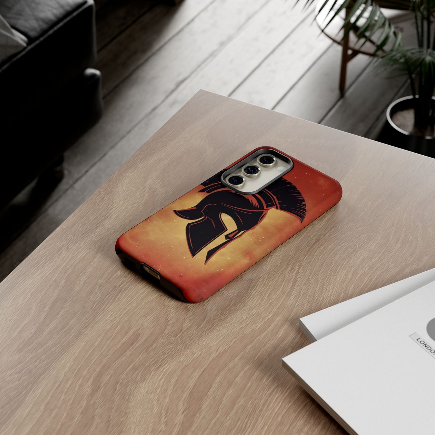 Spartan Warrior Phone Case – Durable Protective Cover with Ancient Helmet Design