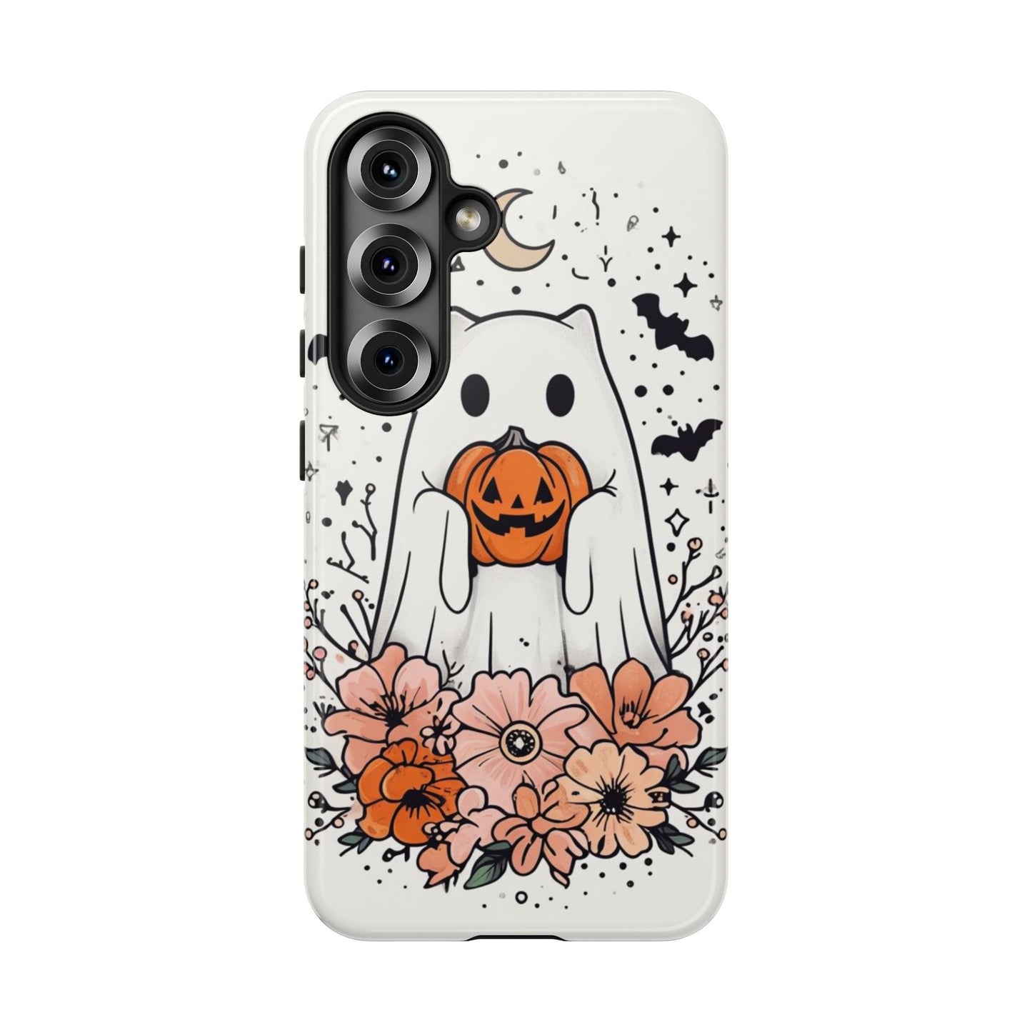Halloween Phone Case with Ghost and Jack-O'-Lantern Design for Spooky Festive Style