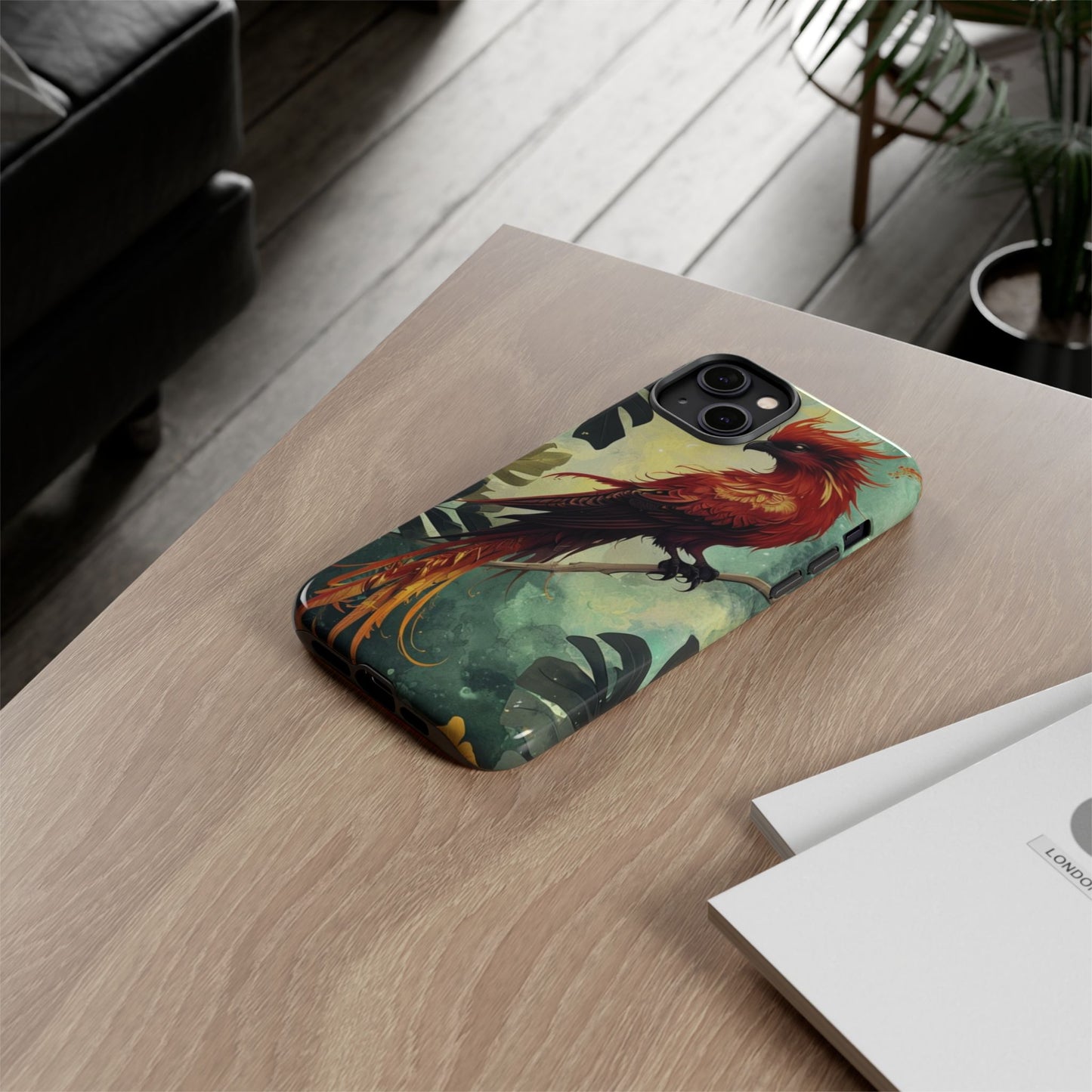 Phone Case Red Phoenix – Mythical Bird Design Symbolizing Rebirth and Strength