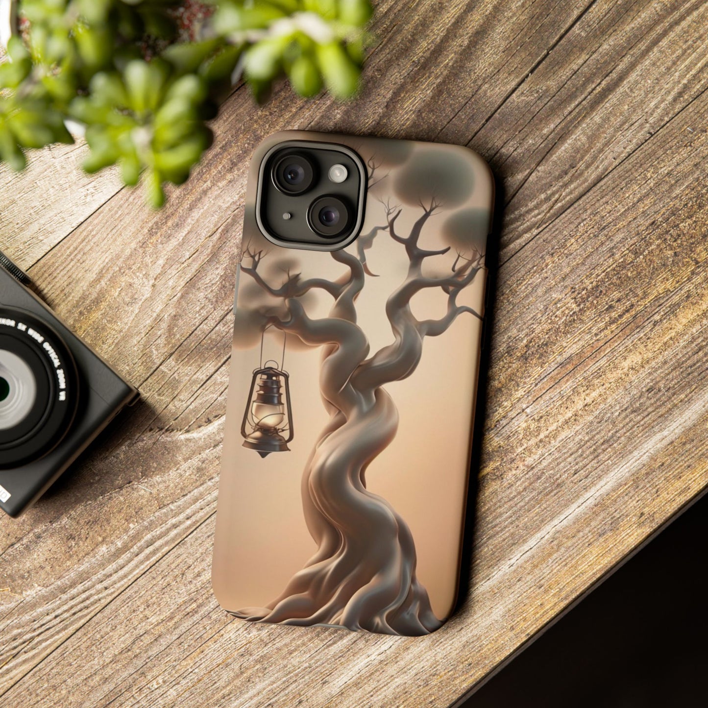 Phone Case Whispers of Hope – Elegant Tree & Lantern - Unique Nature-Inspired Design
