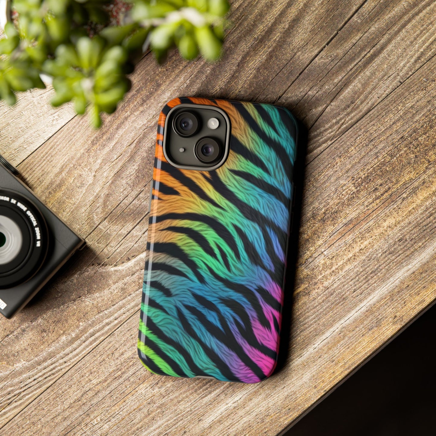 Rainbow Zebra iPhone Case – Colorful Animal Pattern Protective Cover