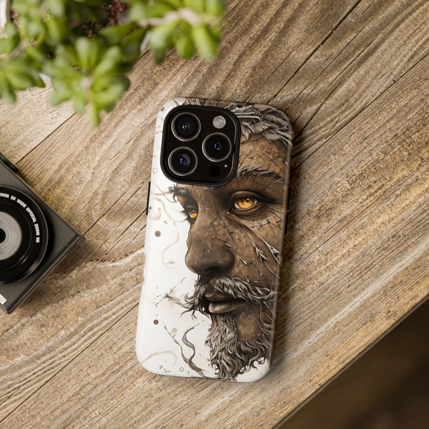 Phone Case Mystical Deity Portrait with Powerful Serene Expression and Ethereal Hues