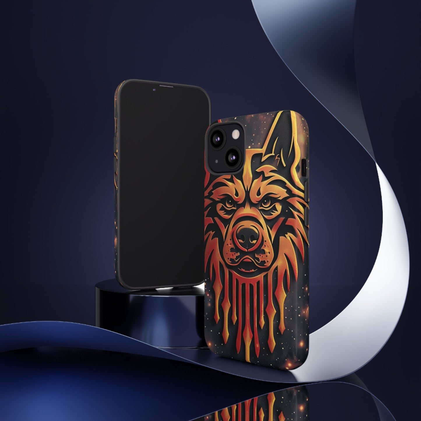 Phone Case Tribal Dog – Fierce Galaxy Design for Dog Lovers