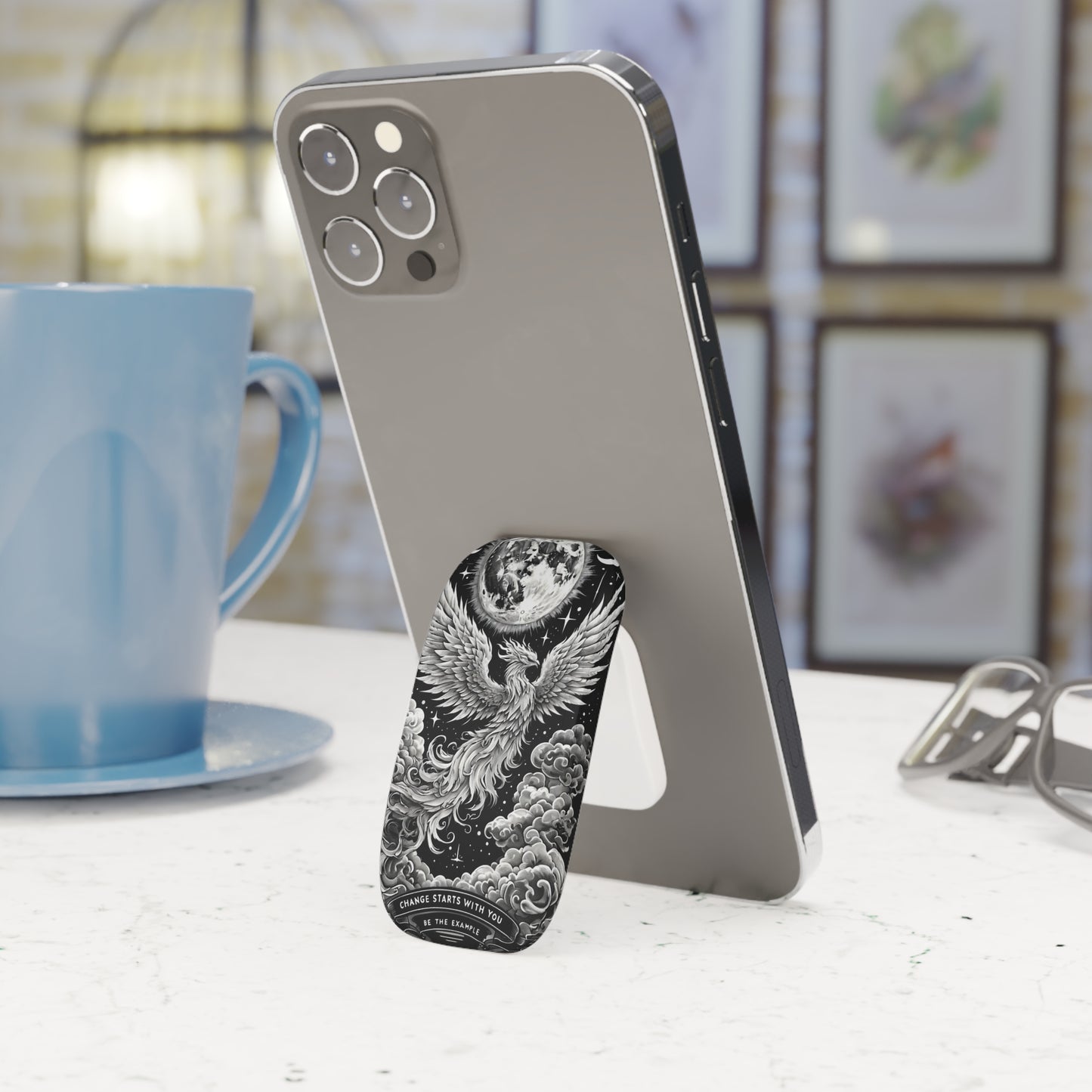 Phoenix Phone Grip & Kickstand - Reusable Smart Holder for iPhone & Android