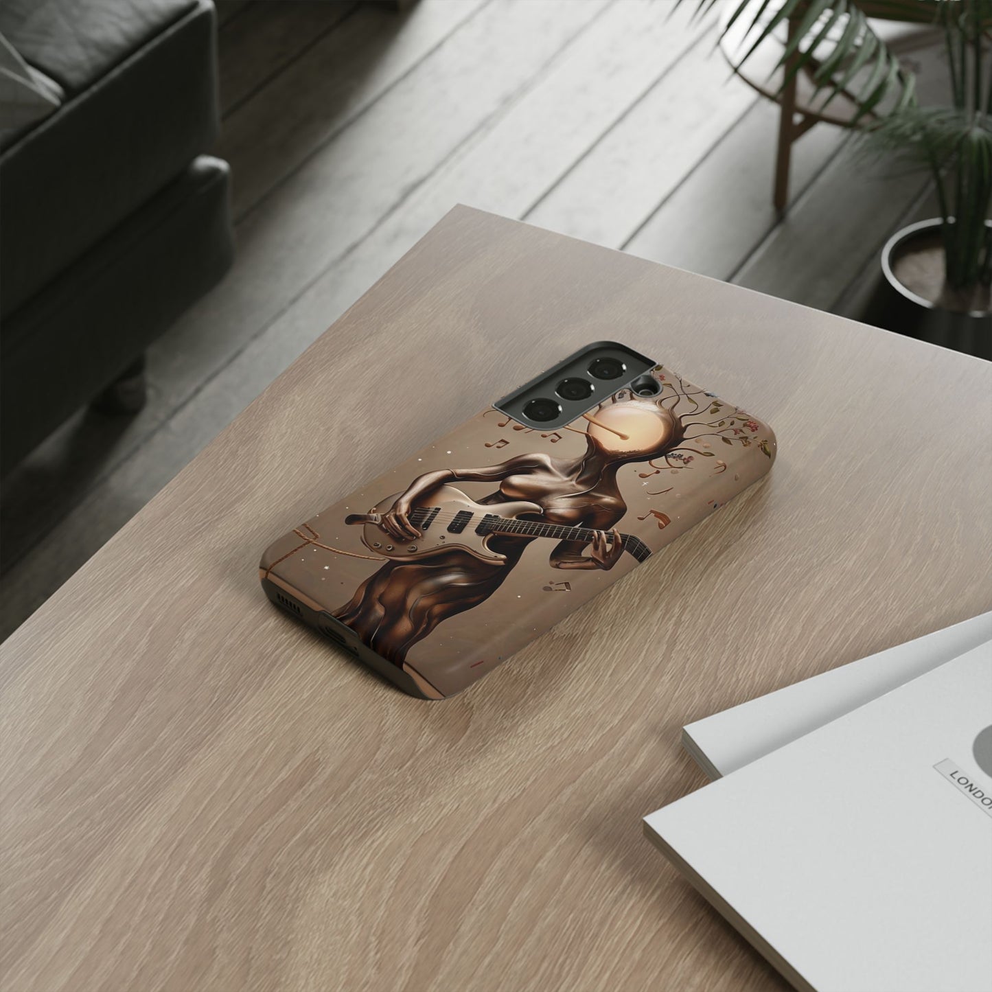 Phone Case Psychedelic Guitar Girl - Surreal Aesthetic Gift for Music Lovers & Art Fans