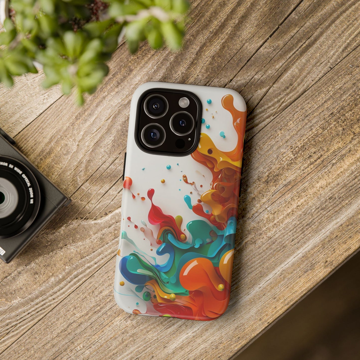 Vibrant Abstract Splash Phone Case – Colorful Artistic Design, Shockproof & Scratch-Resistant