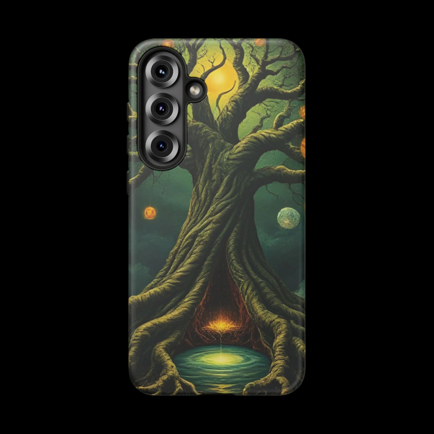 Phone Case Fantasy Tree Universe – Artistic iPhone Cover with Cosmic Design