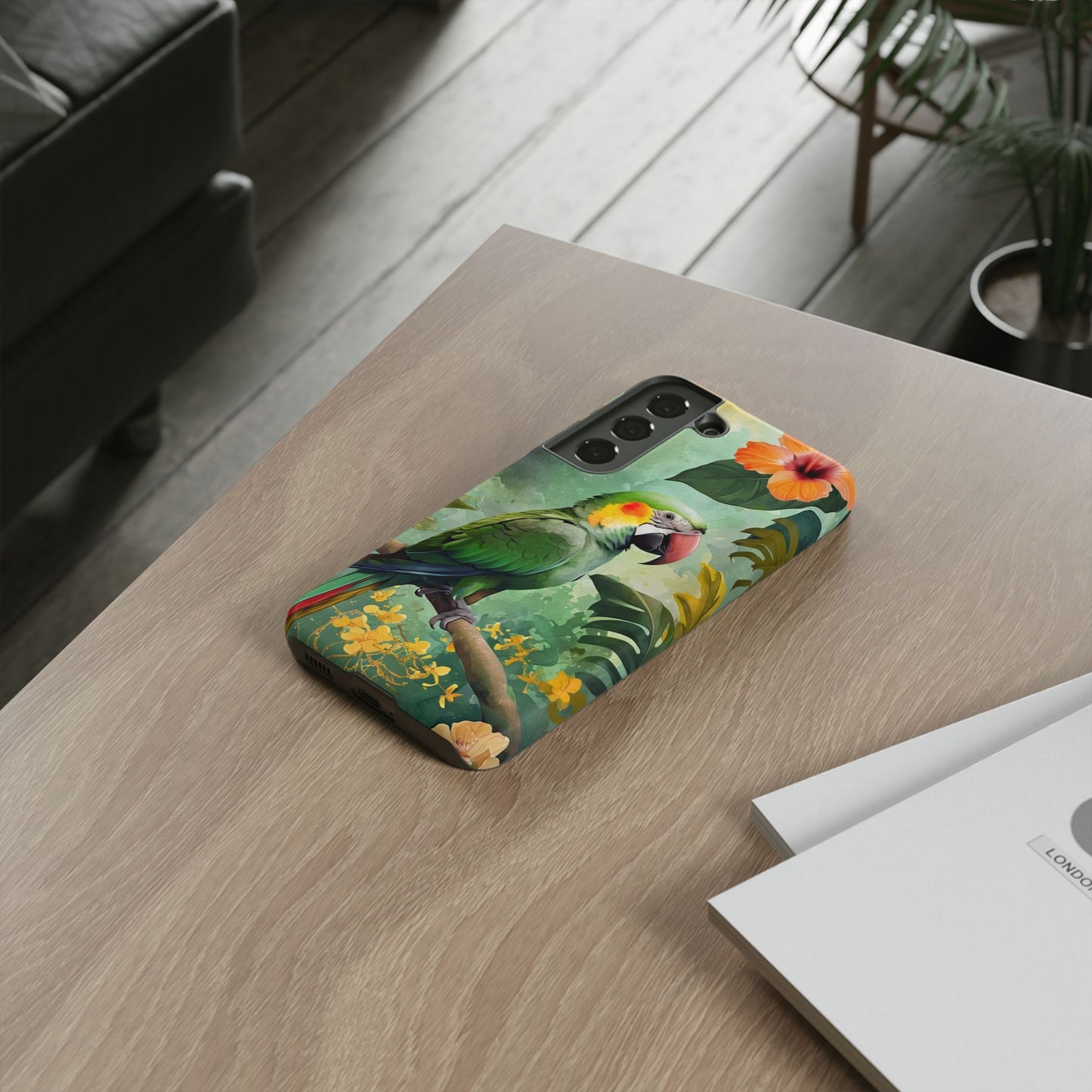 Phone Case Parrot – Vibrant Tropical Bird Art - Dual-Layer Shockproof Protection