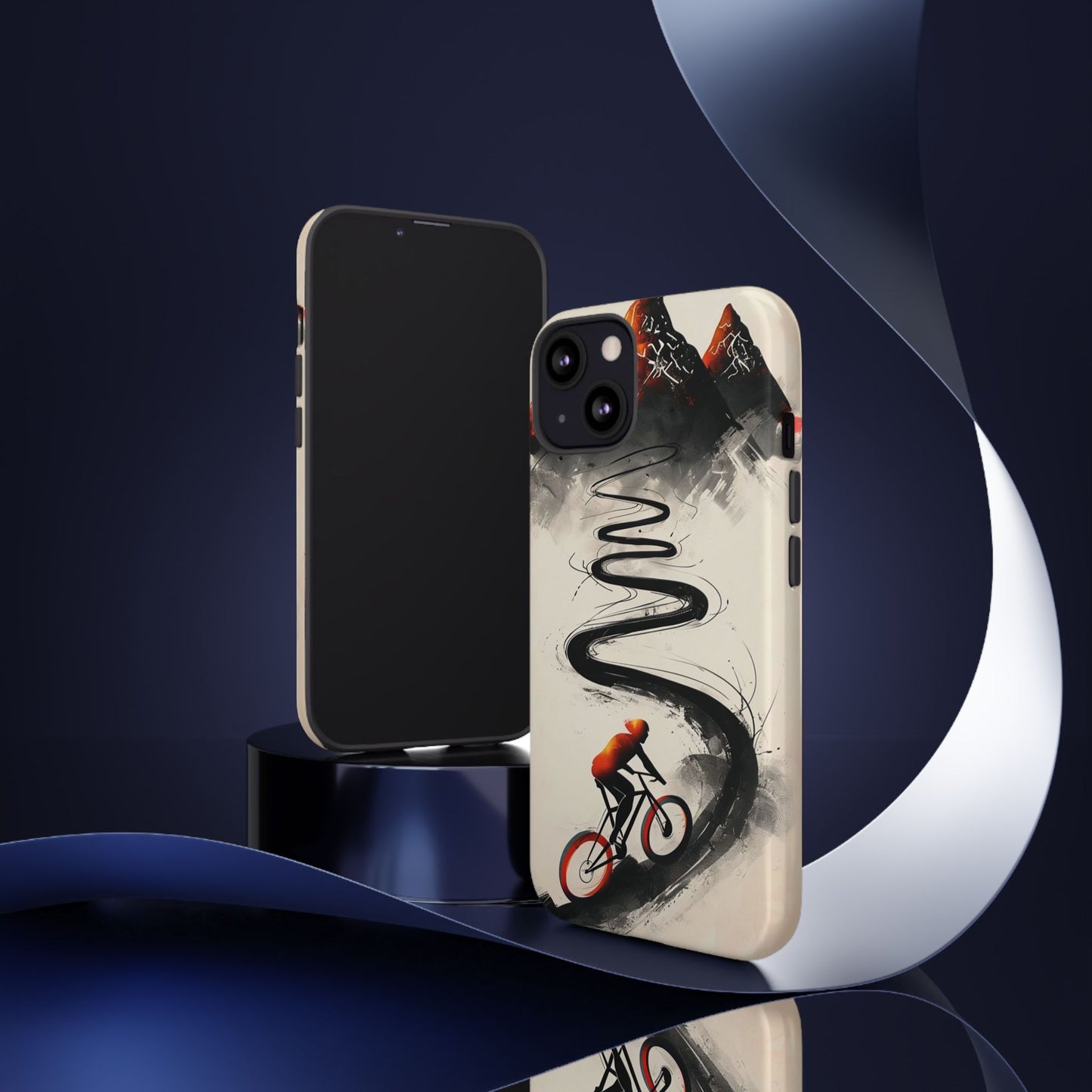 Phone Case Cyclist Climbing Mountain Road – Outdoor Adventure Protective Cover