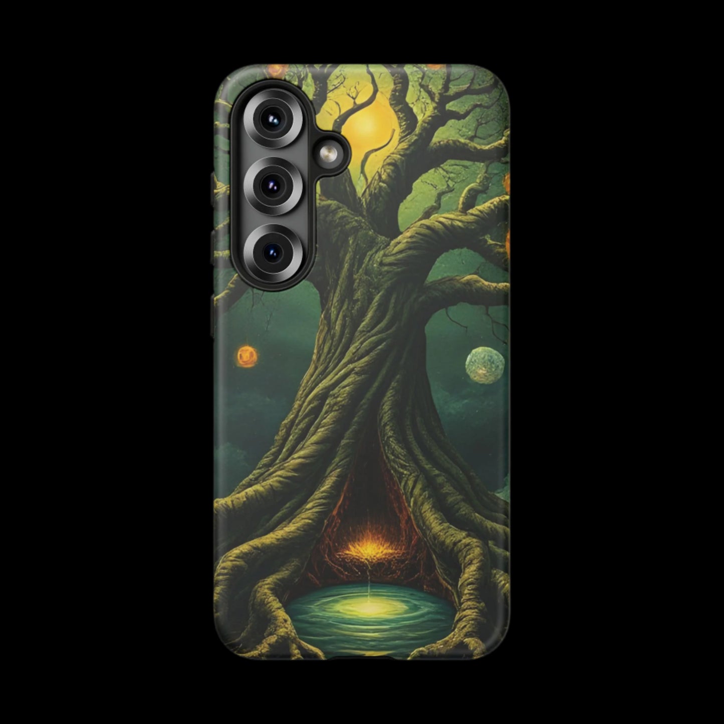 Phone Case Fantasy Tree Universe – Artistic iPhone Cover with Cosmic Design