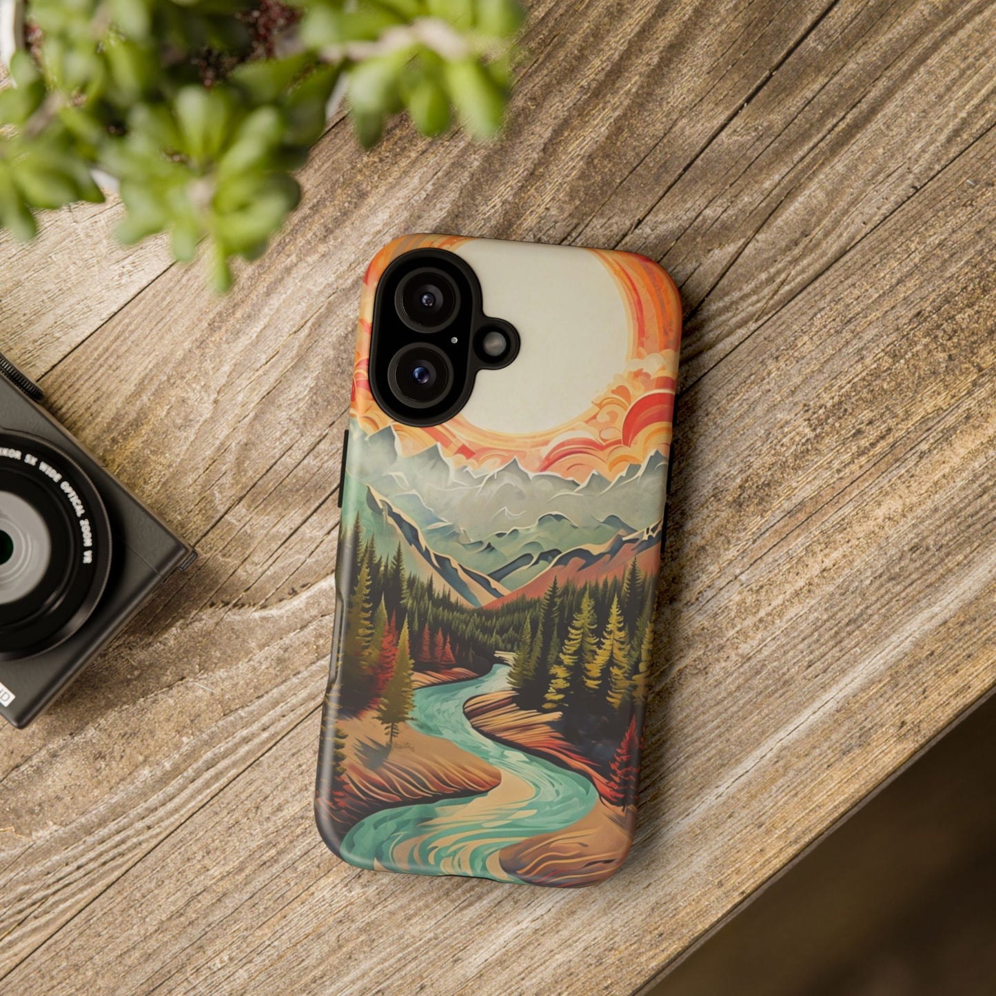 Phone Case Nature – Colorful Mountain Landscape Phone Cover – Artistic Wilderness Design