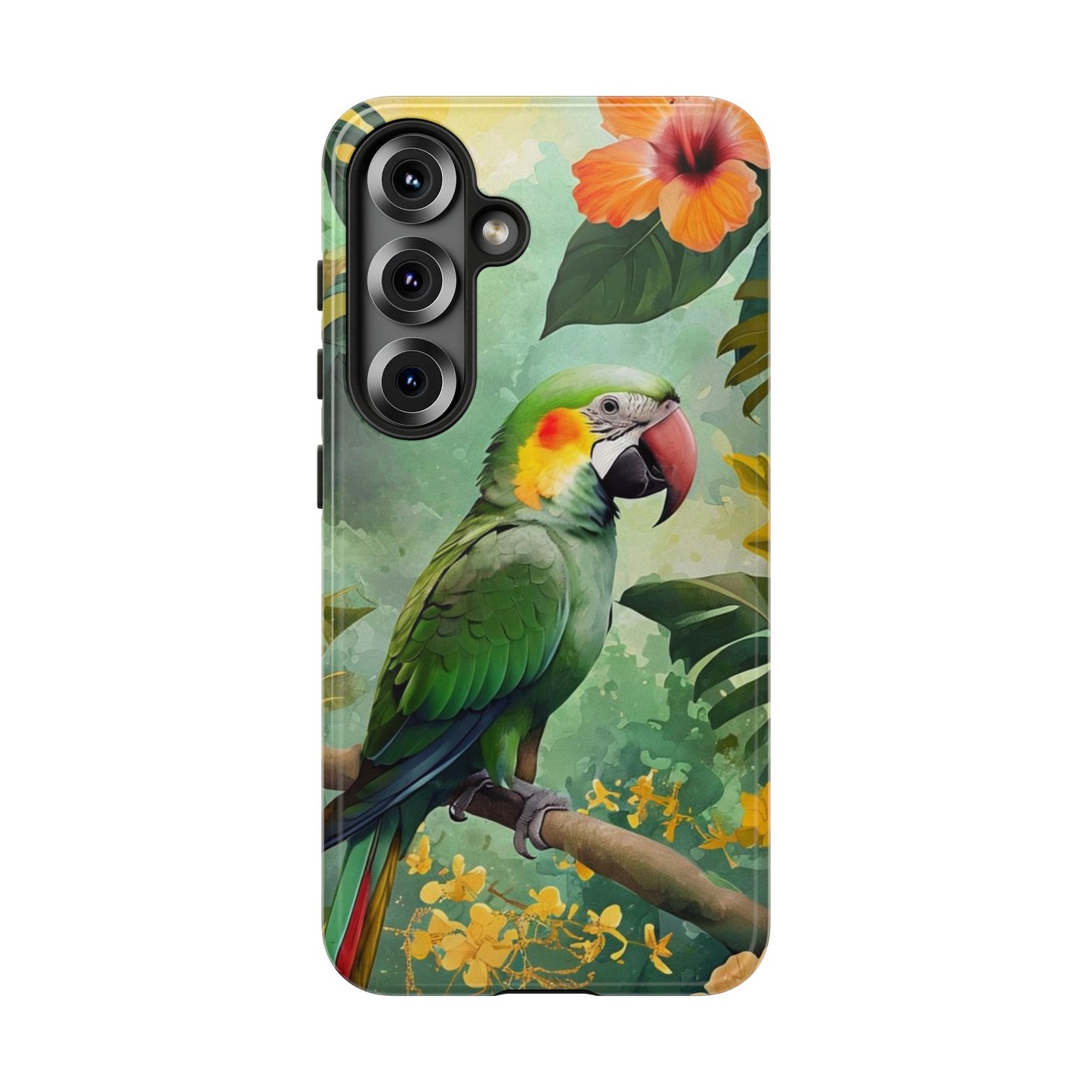 Phone Case Parrot – Vibrant Tropical Bird Art - Dual-Layer Shockproof Protection
