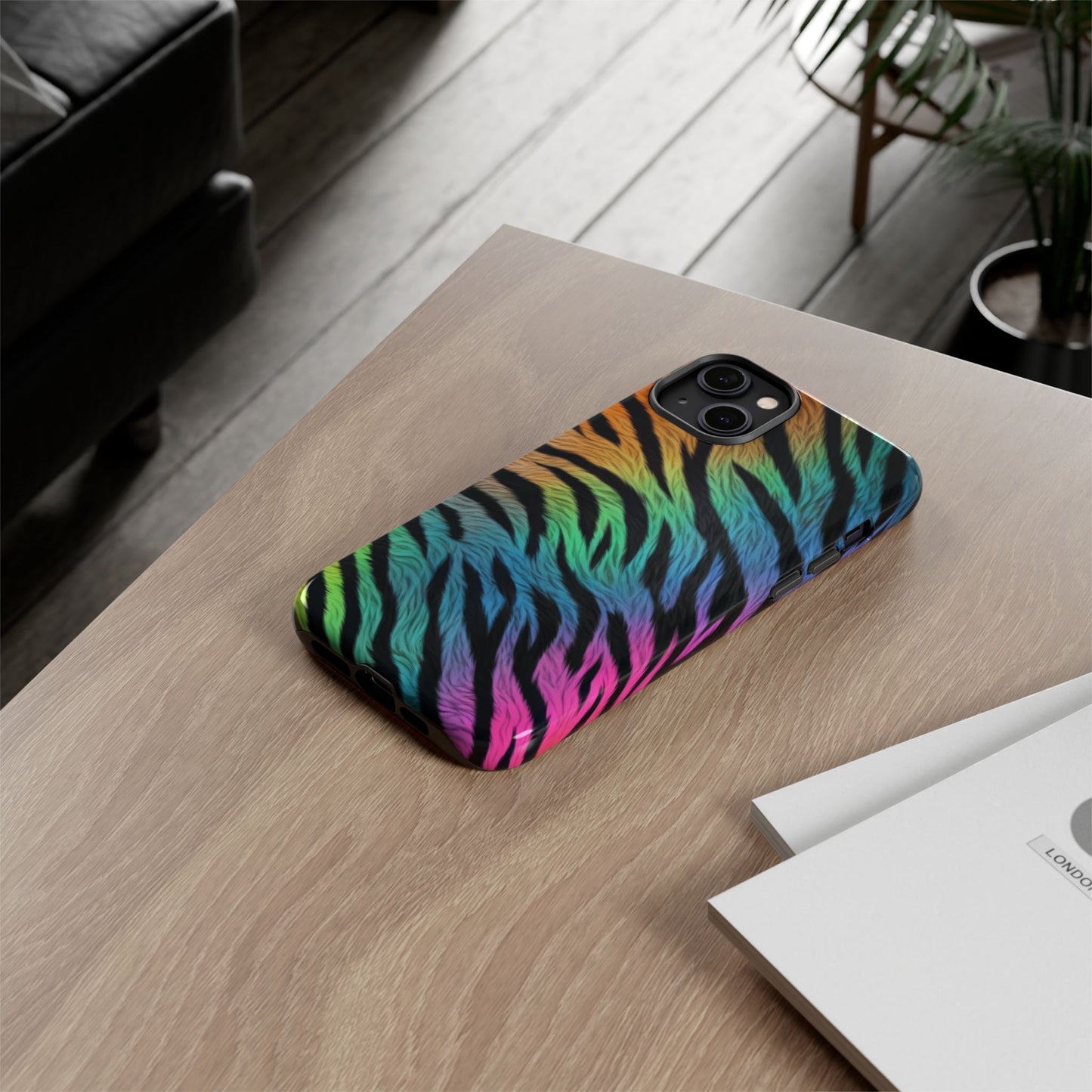 Rainbow Zebra iPhone Case – Colorful Animal Pattern Protective Cover