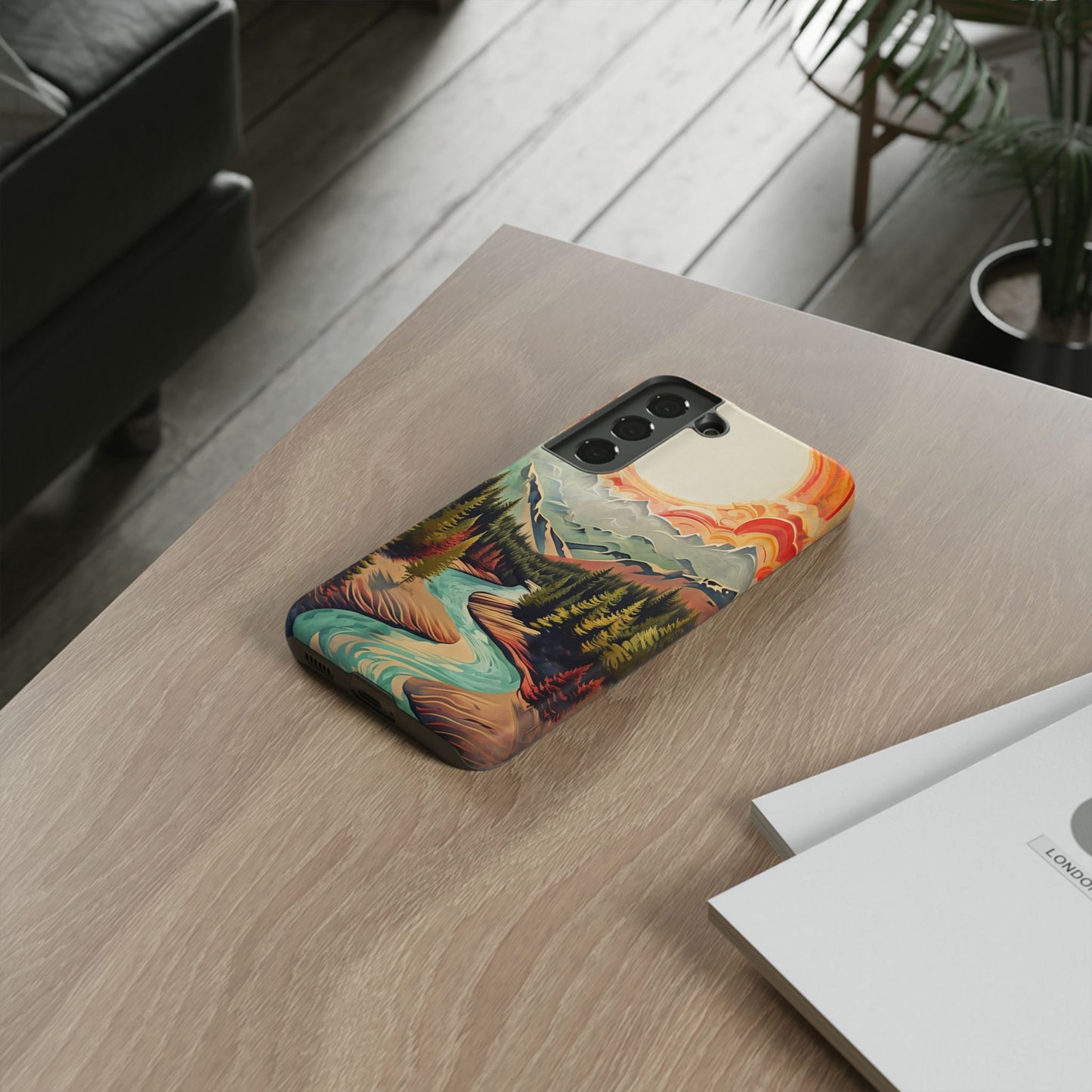 Phone Case Nature – Colorful Mountain Landscape Phone Cover – Artistic Wilderness Design