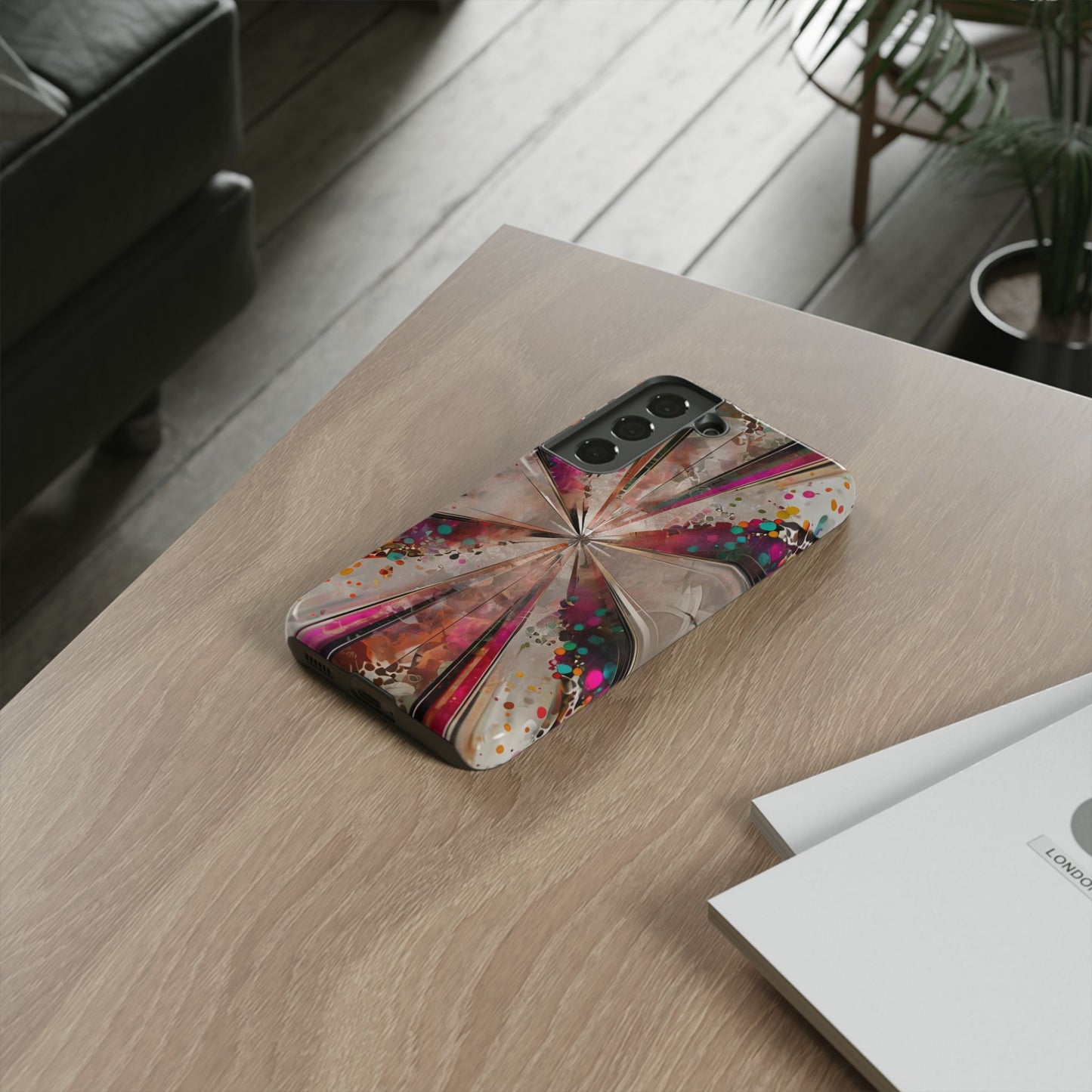 Phone Case Color Burst Abstract – Modern Art Cover for iPhone & Samsung
