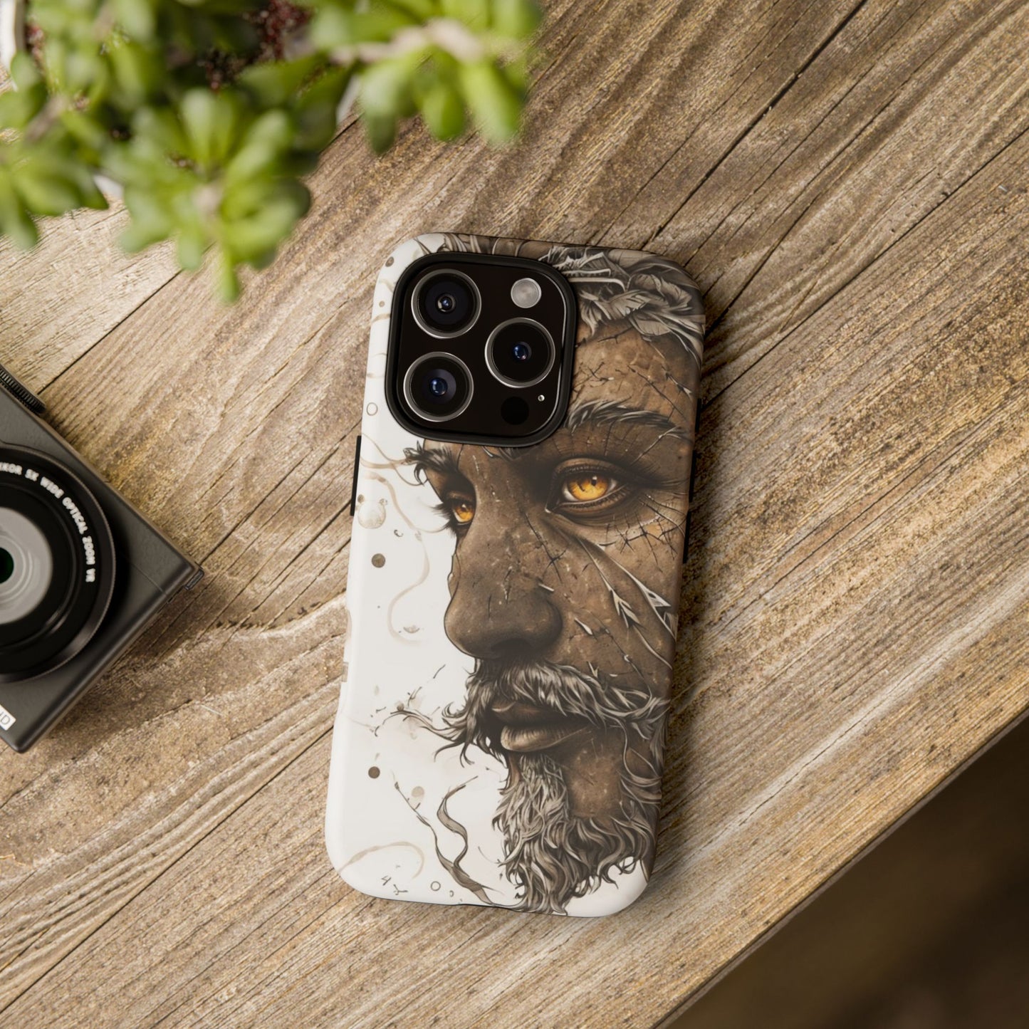 Phone Case Mystical Deity Portrait with Powerful Serene Expression and Ethereal Hues