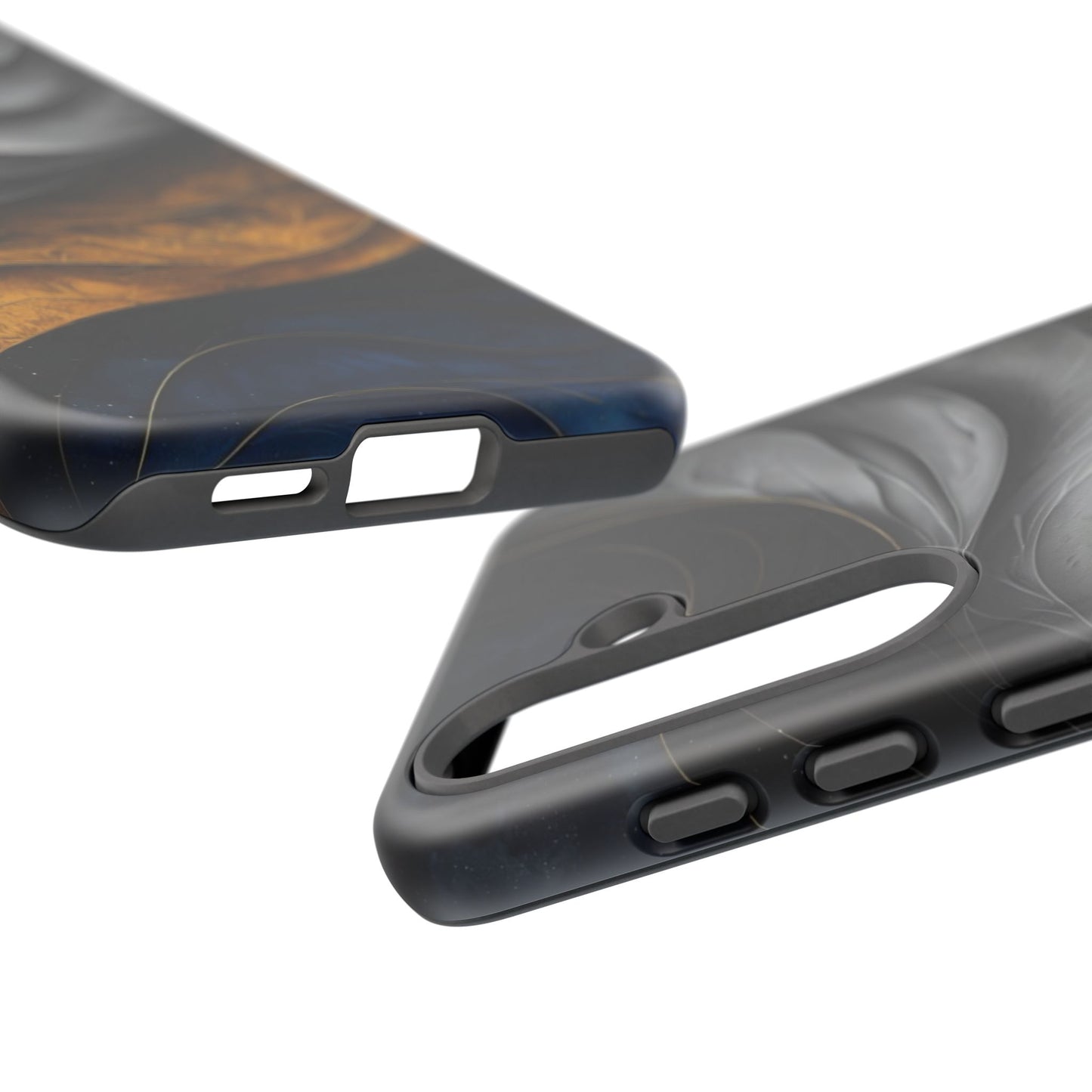 Phone Case Elegant Abstract Marble – Gold, Grey & Navy Design