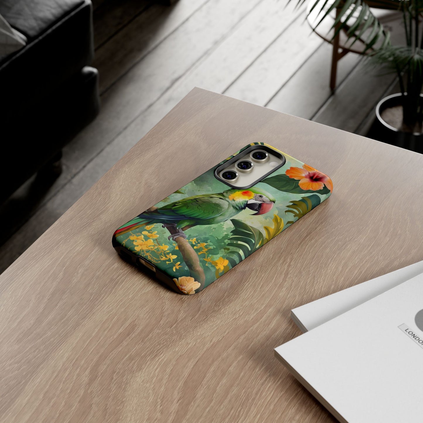 Phone Case Parrot – Vibrant Tropical Bird Art - Dual-Layer Shockproof Protection