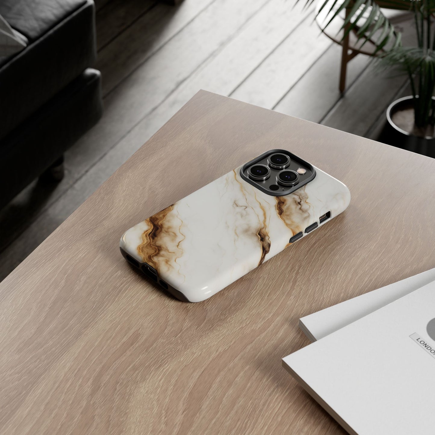 Phone Case Marble – Elegant Luxury Phone Cover, Sleek Design, Brown Beige Marble Pattern