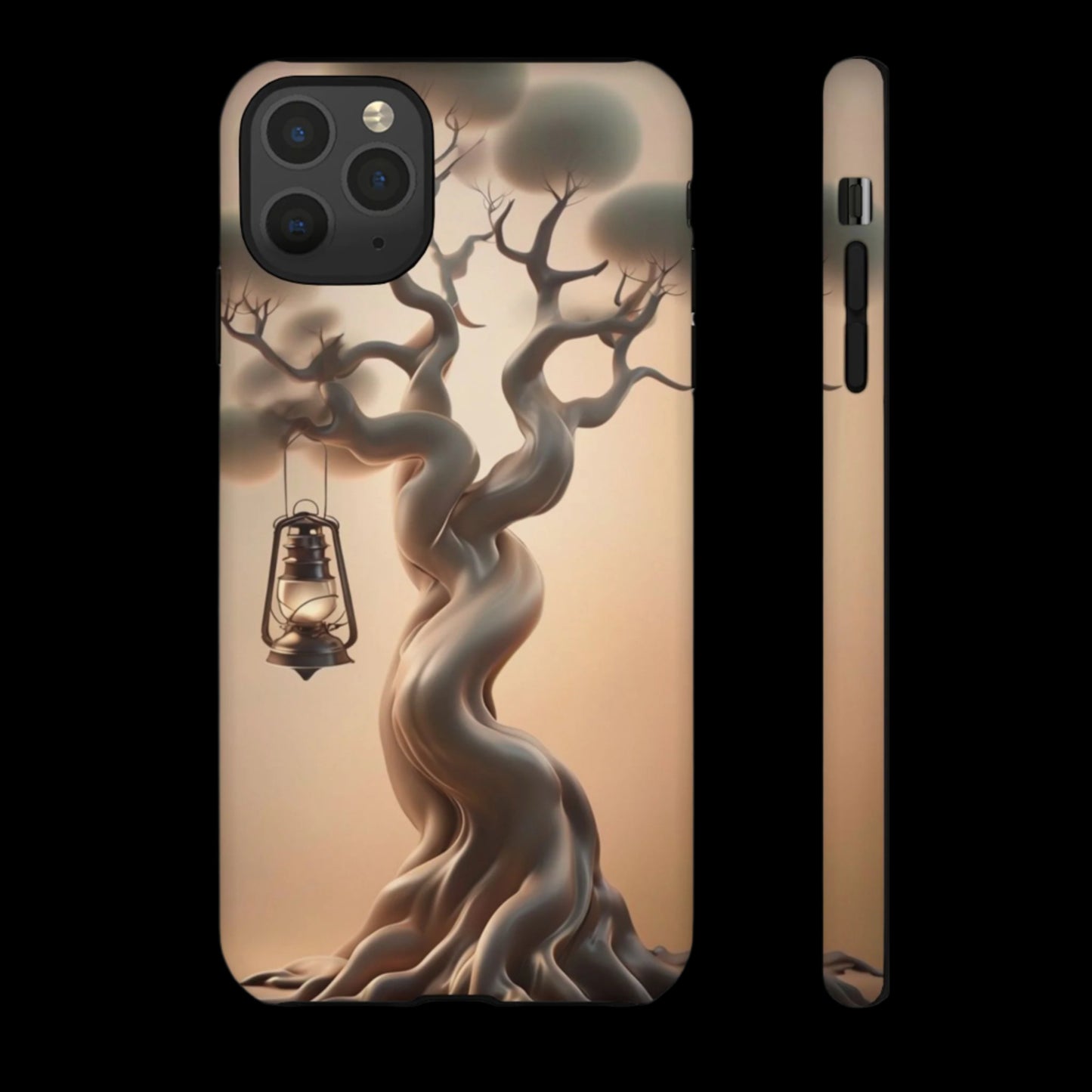 Phone Case Whispers of Hope – Elegant Tree & Lantern - Unique Nature-Inspired Design