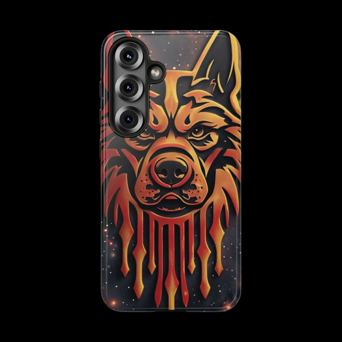 Phone Case Tribal Dog – Fierce Galaxy Design for Dog Lovers