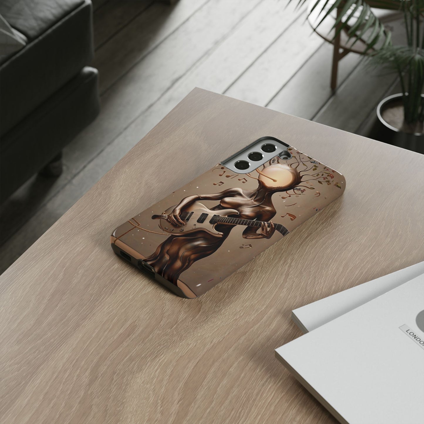Phone Case Psychedelic Guitar Girl - Surreal Aesthetic Gift for Music Lovers & Art Fans