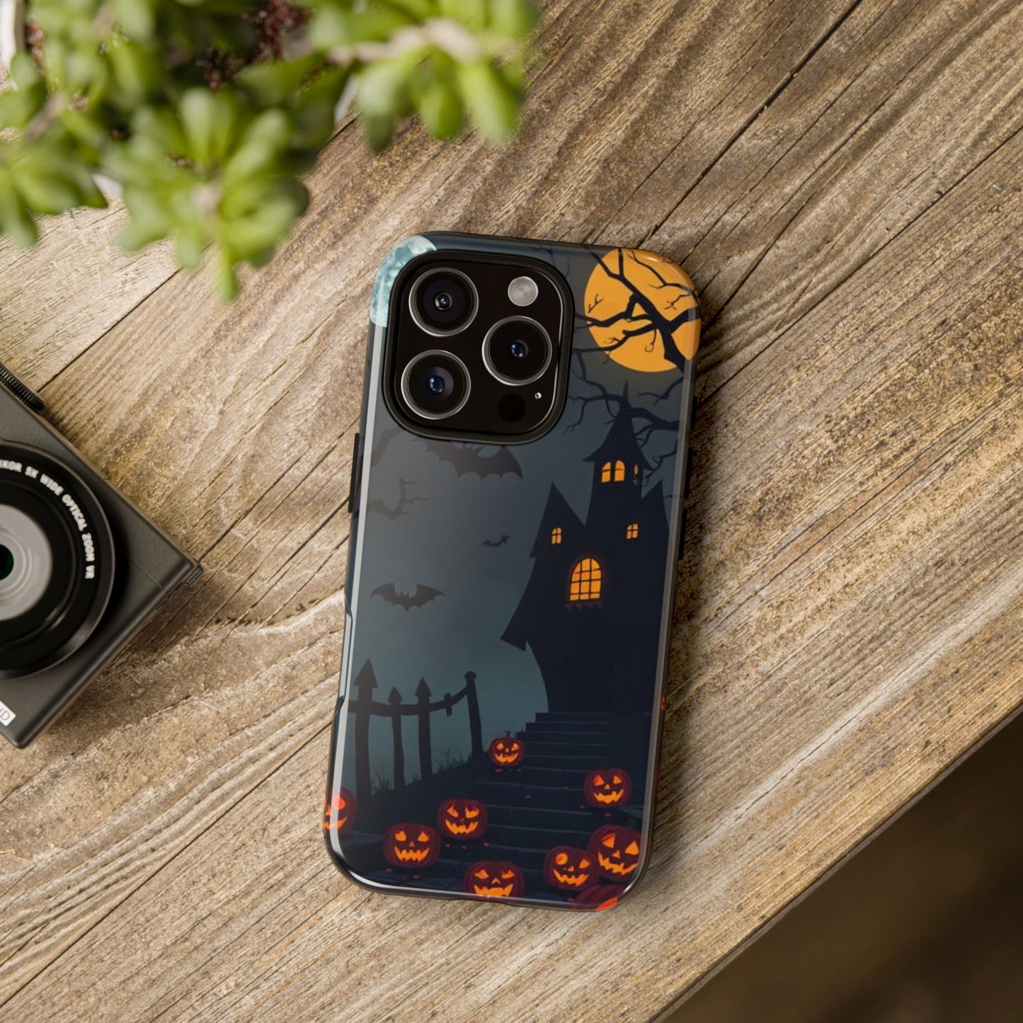 Halloween Haunted House & Jack-o'-Lantern Phone Case – Spooky Fall Phone Accessory