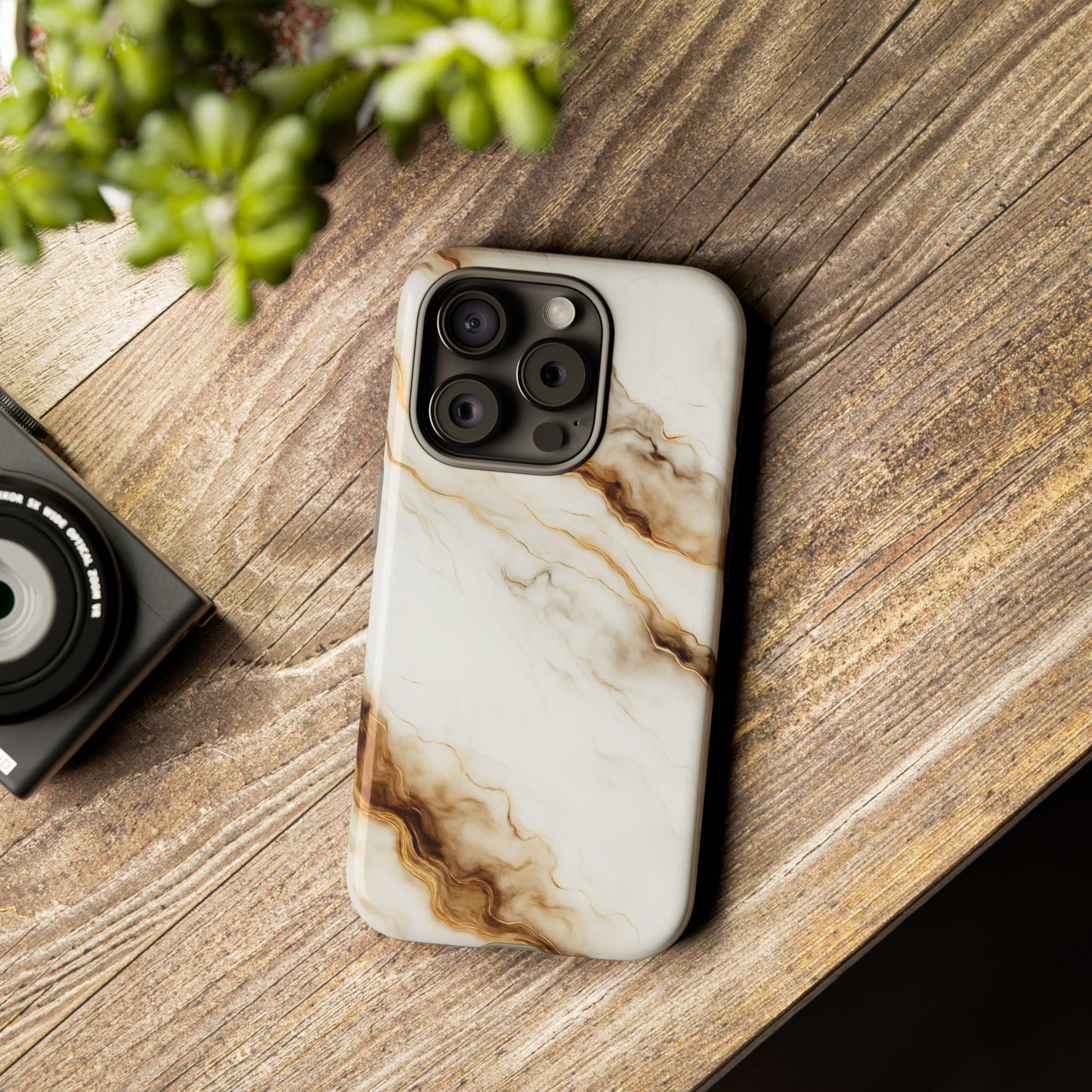 Phone Case Marble – Elegant Luxury Phone Cover, Sleek Design, Brown Beige Marble Pattern