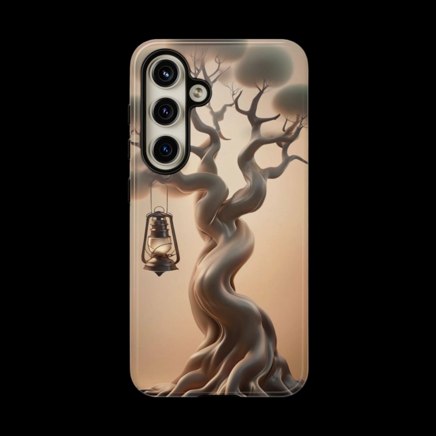 Phone Case Whispers of Hope – Elegant Tree & Lantern - Unique Nature-Inspired Design