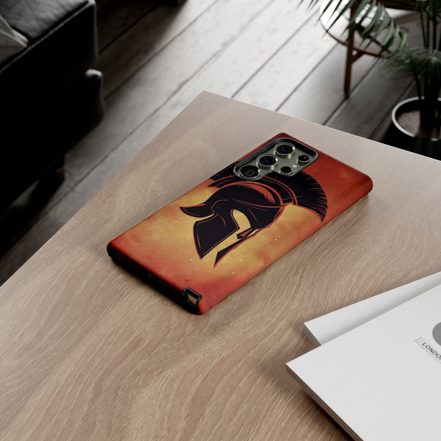 Spartan Warrior Phone Case – Durable Protective Cover with Ancient Helmet Design