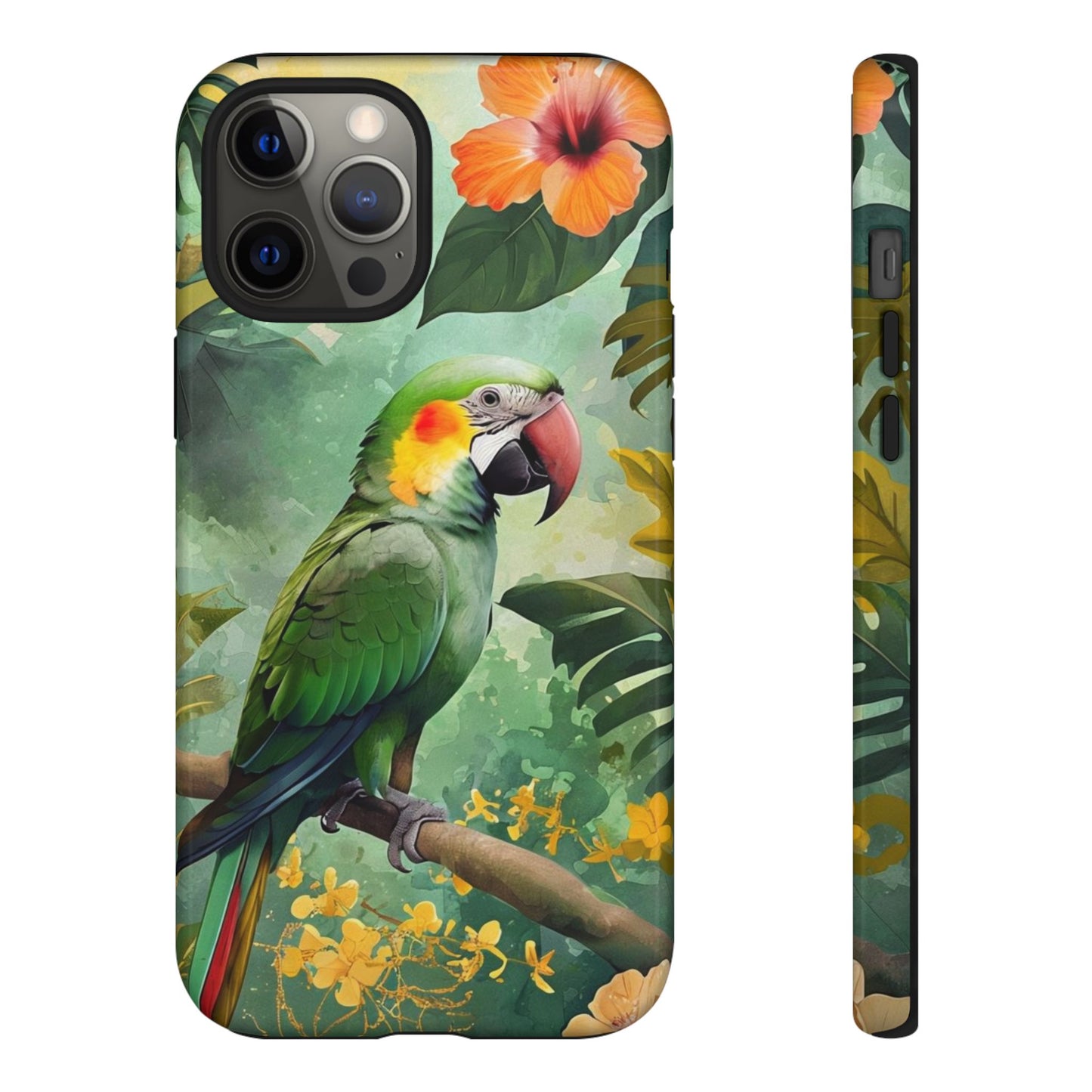 Phone Case Parrot – Vibrant Tropical Bird Art - Dual-Layer Shockproof Protection