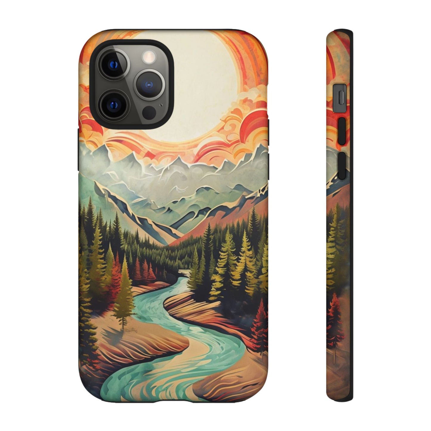 Phone Case Nature – Colorful Mountain Landscape Phone Cover – Artistic Wilderness Design